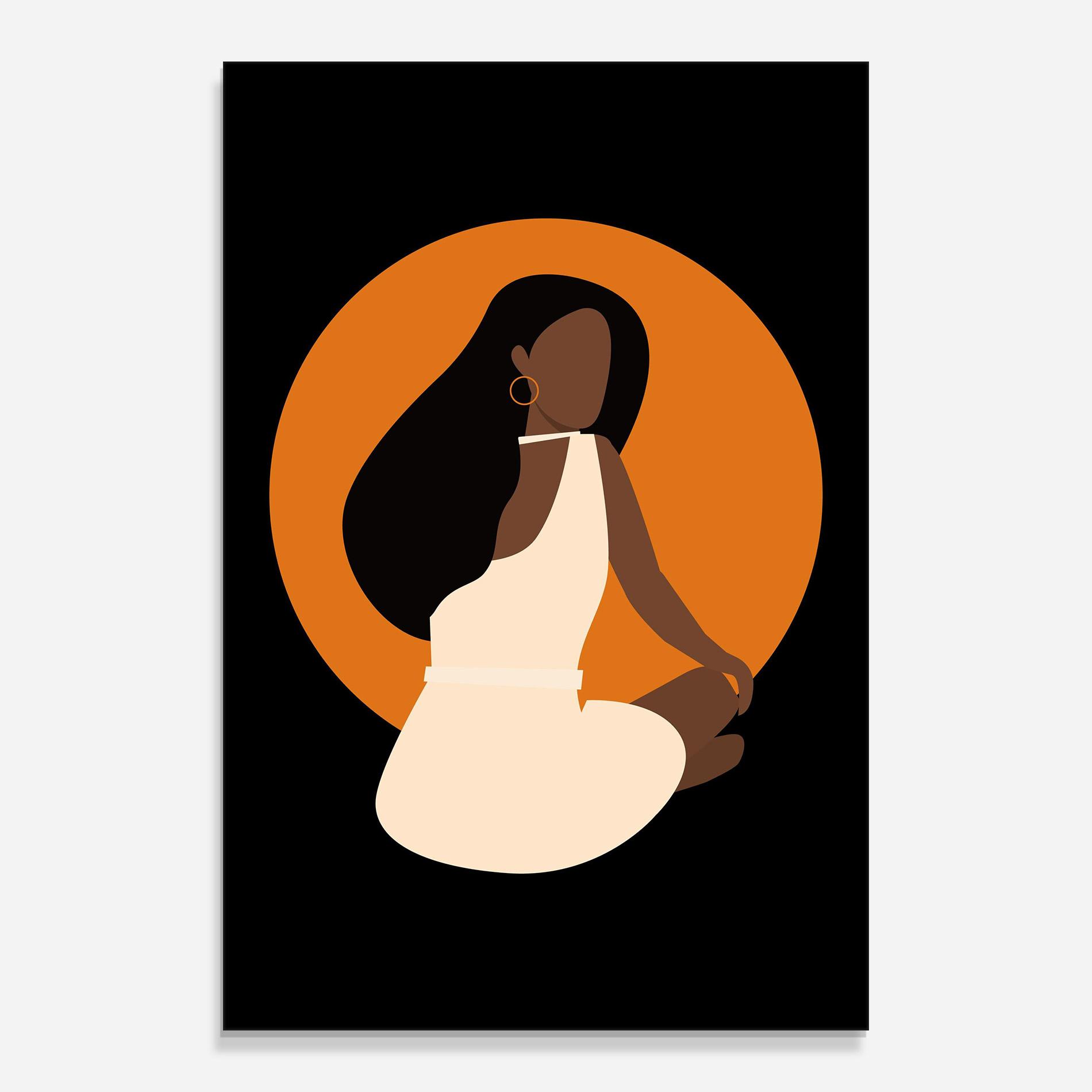 Glasbild African White Dress mockup 0