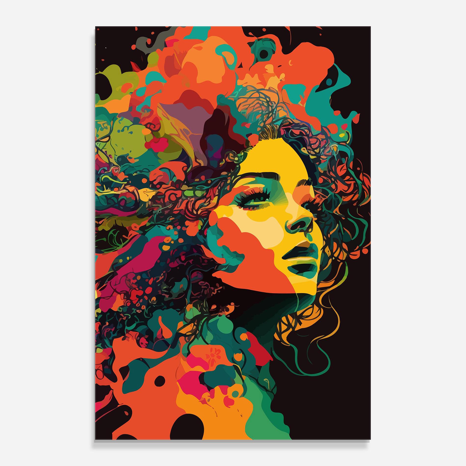 Glasbild Colorful African Woman mockup 0