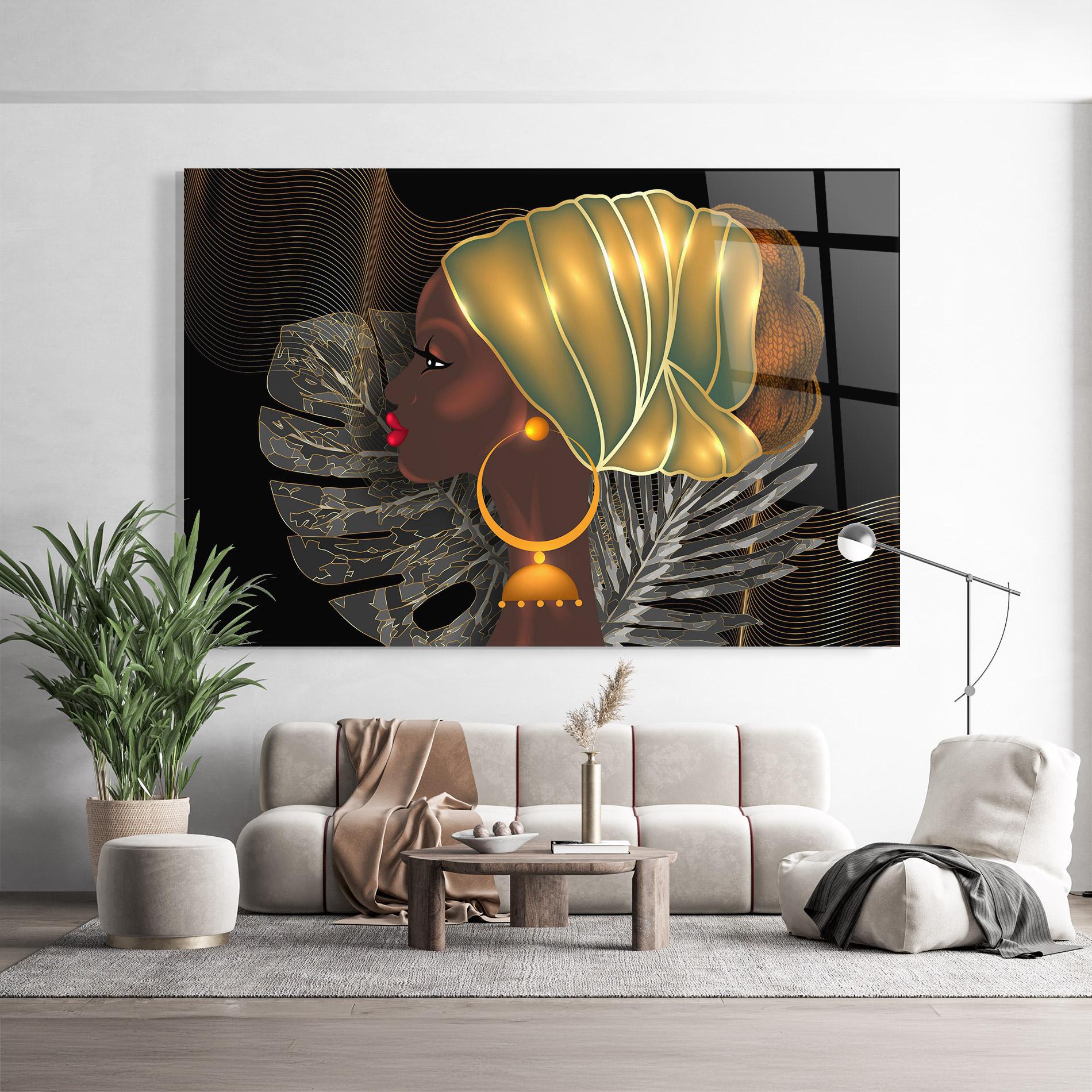 Glasbild African Gold Leaf mockup 9