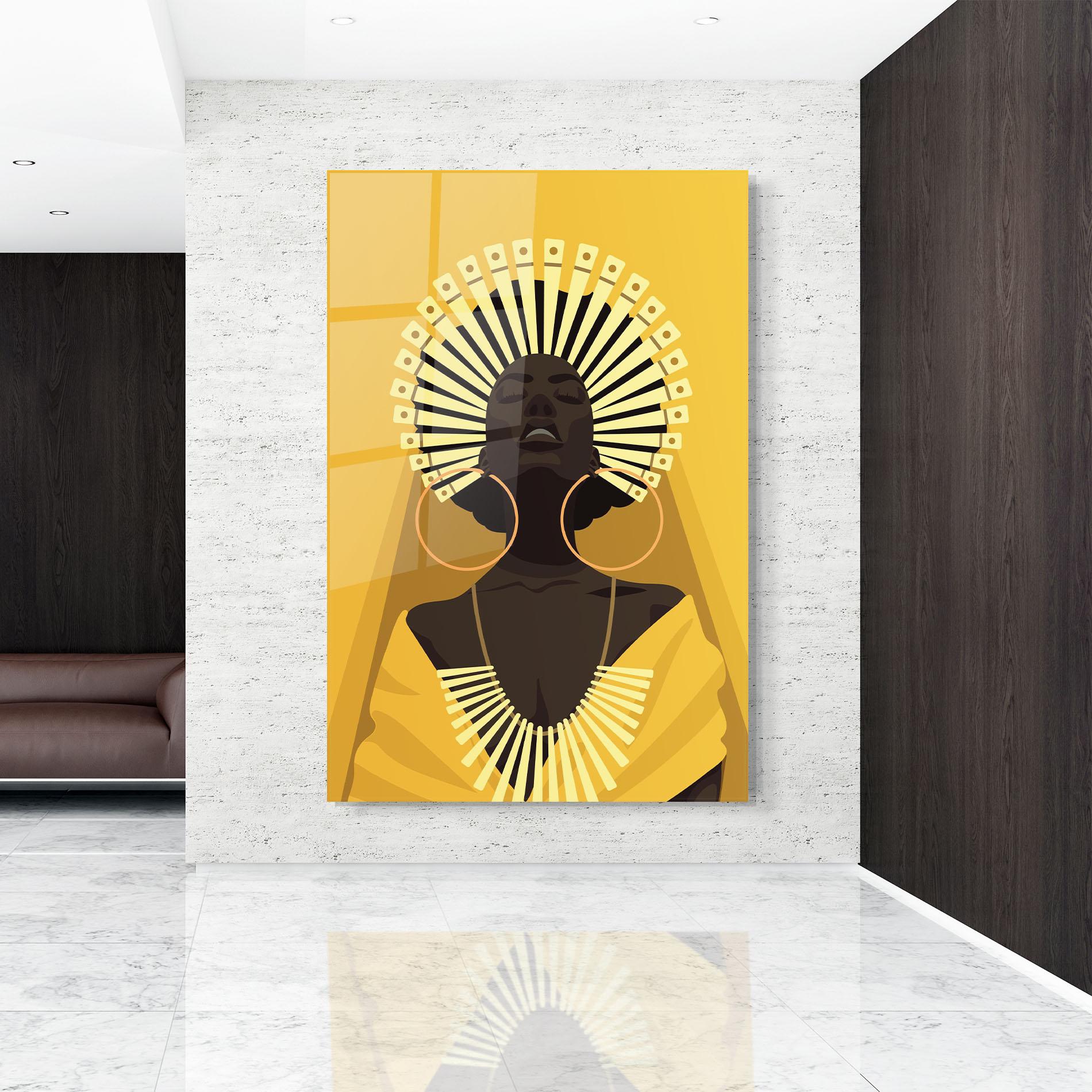Glasbild African Pretty Yellow mockup 9