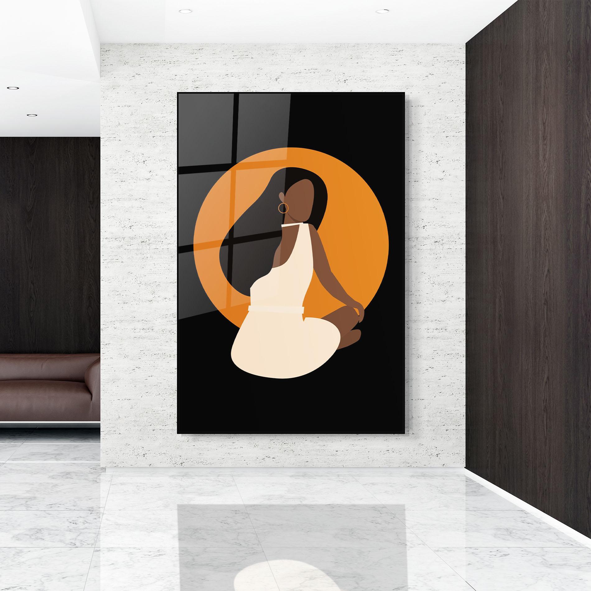 Glasbild African White Dress mockup 9