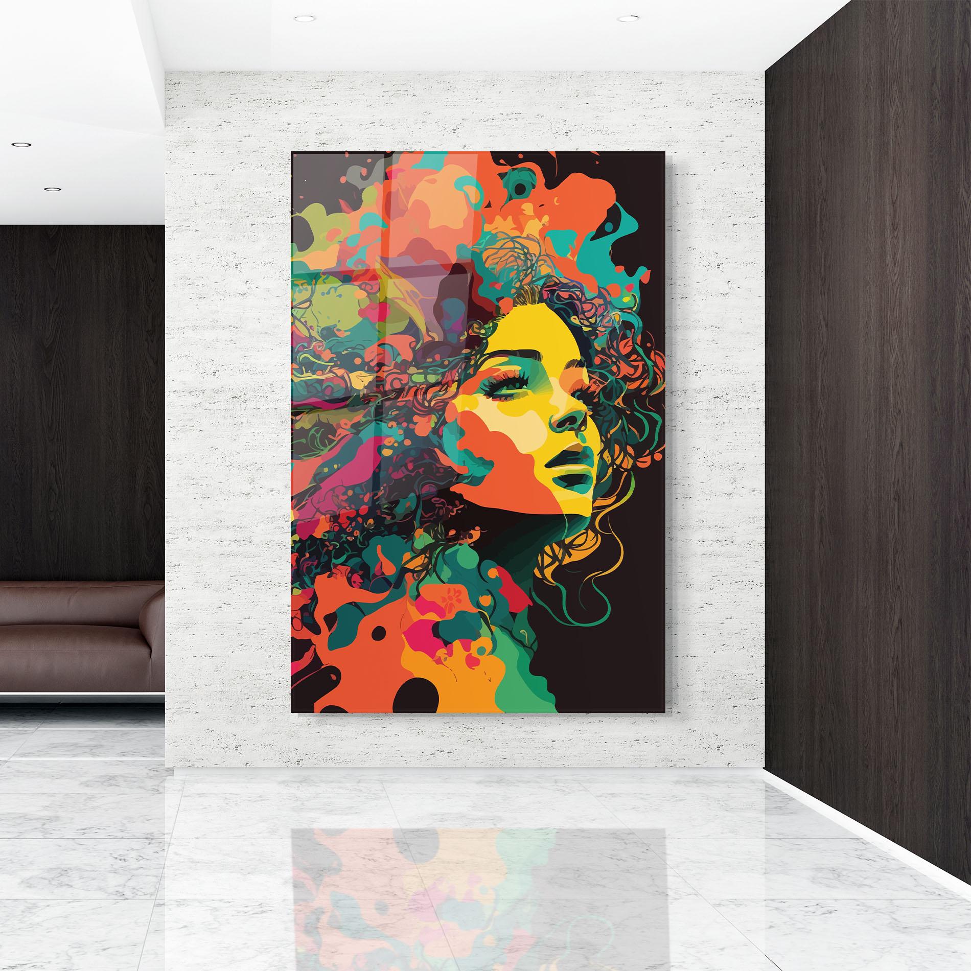 Glasbild Colorful African Woman mockup 9