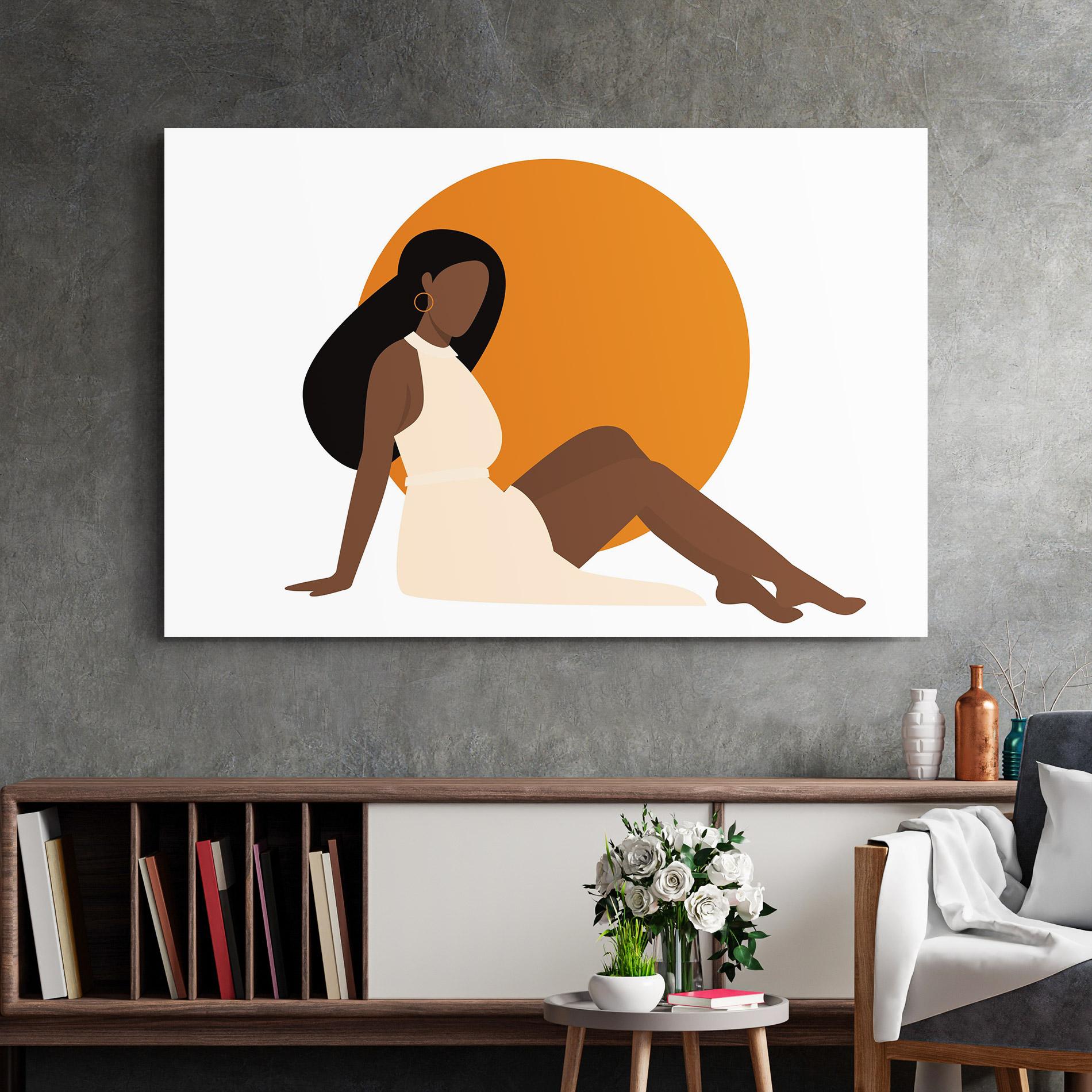 Glasbild African Woman Dress mockup 2