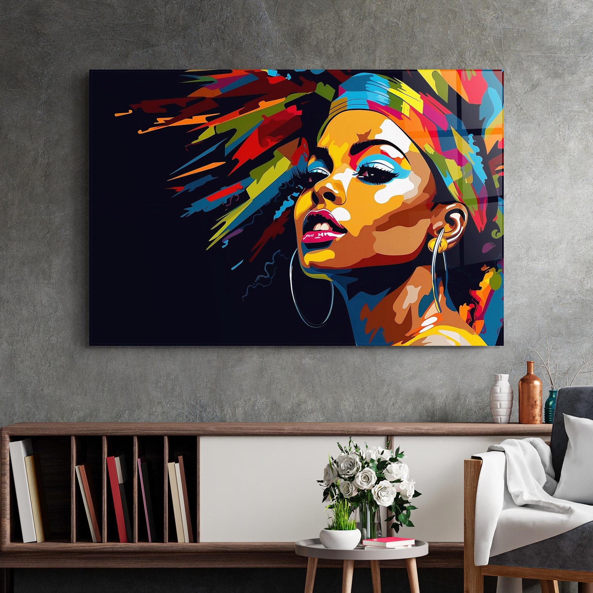 Glasbild African Woman Portrait mockup 2