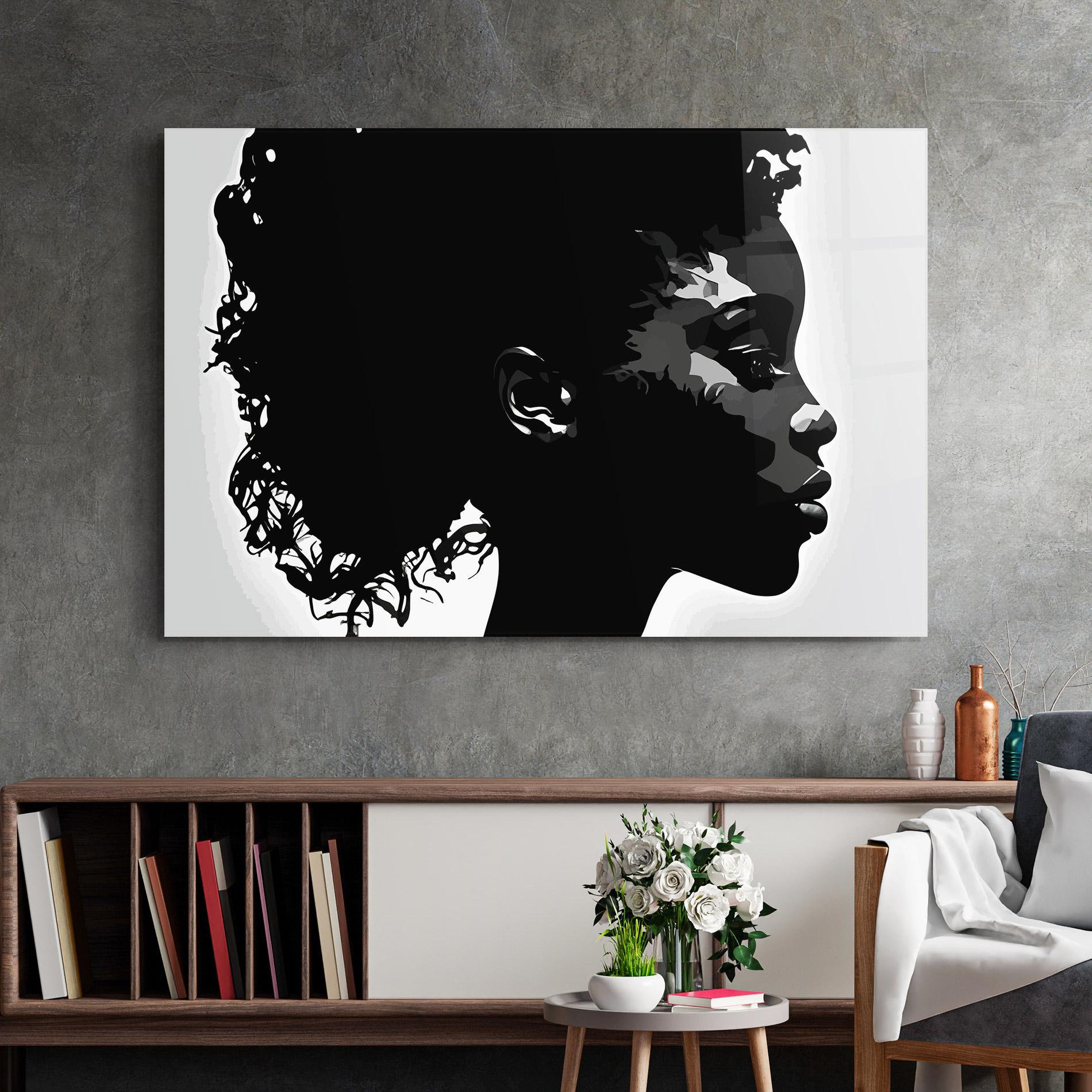 Glasbild Black African Woman mockup 2