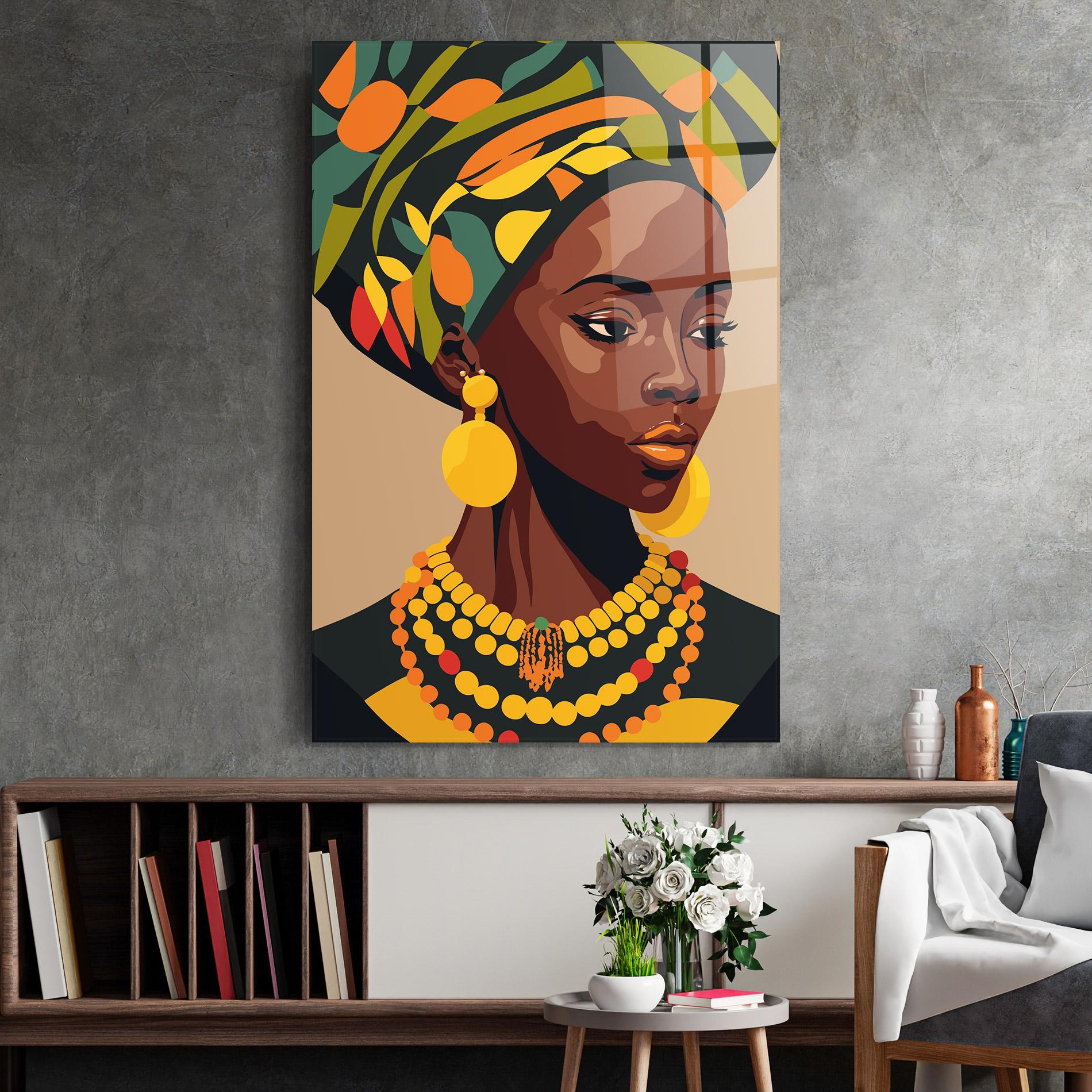 Glasbild African Earrings mockup 2