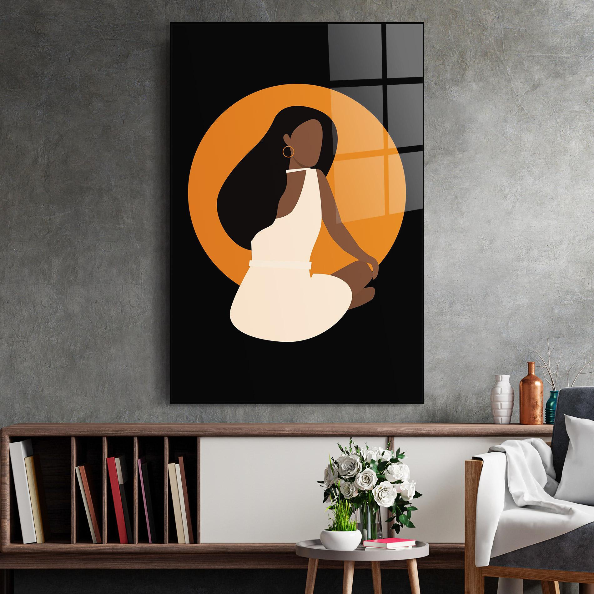 Glasbild African White Dress mockup 2