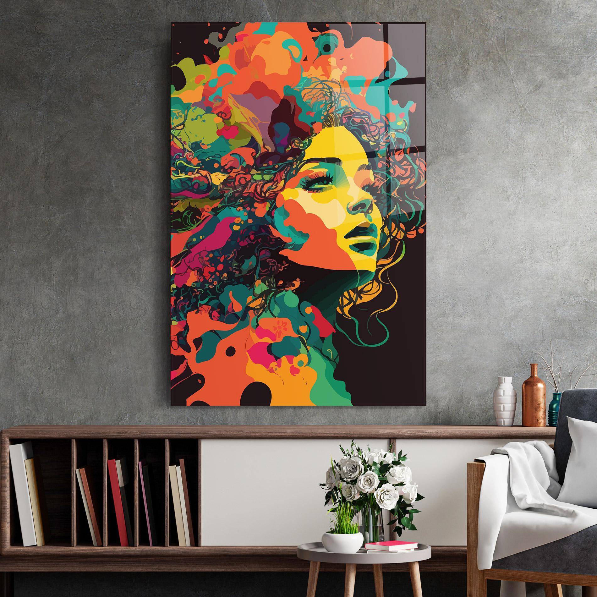 Glasbild Colorful African Woman mockup 2