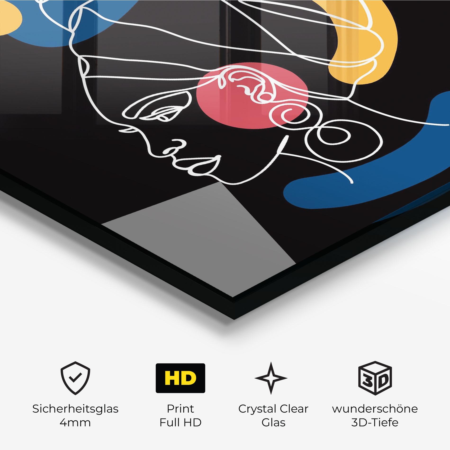 Glasbild African Blue Yellow mockup 3