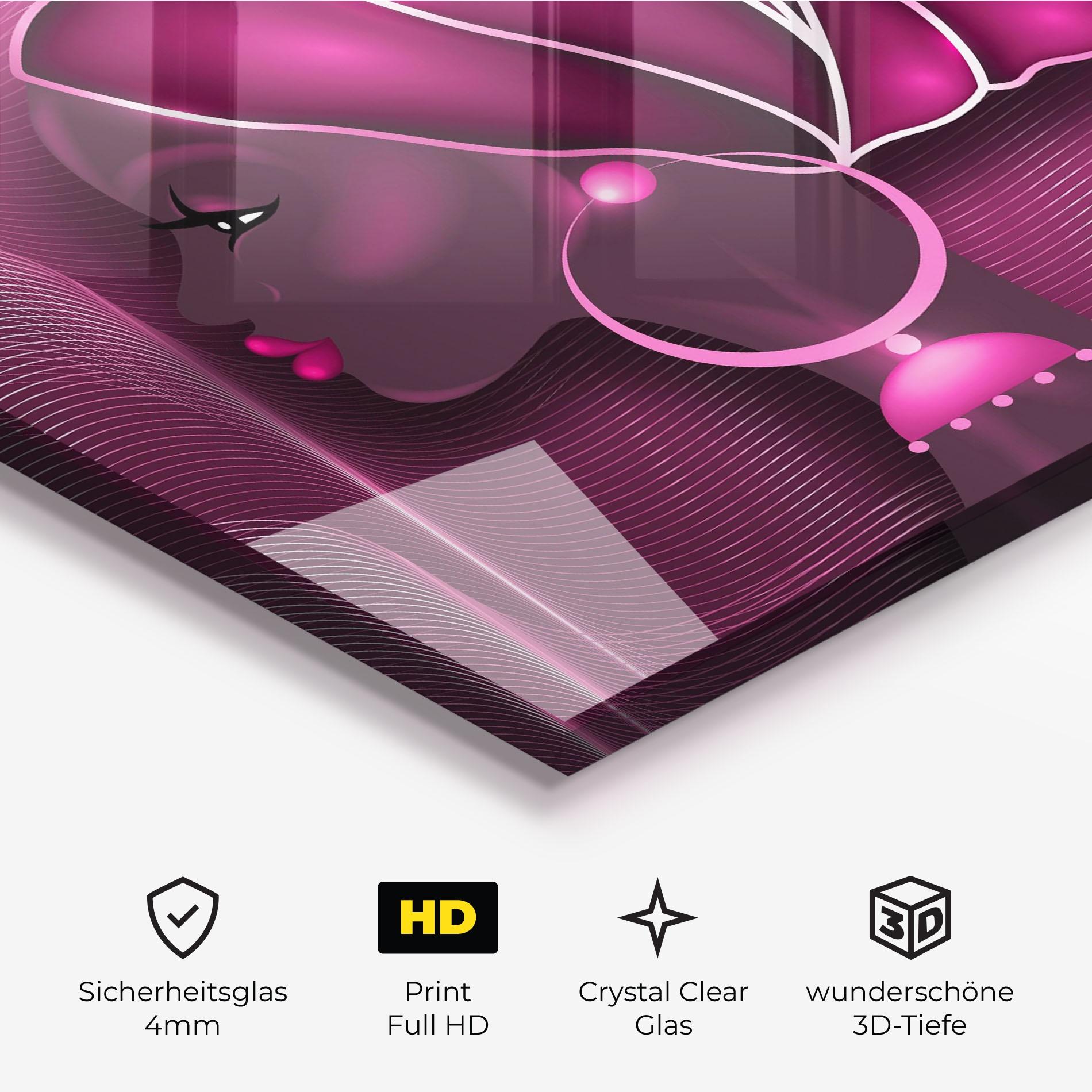 Glasbild African Pink Woman mockup 3