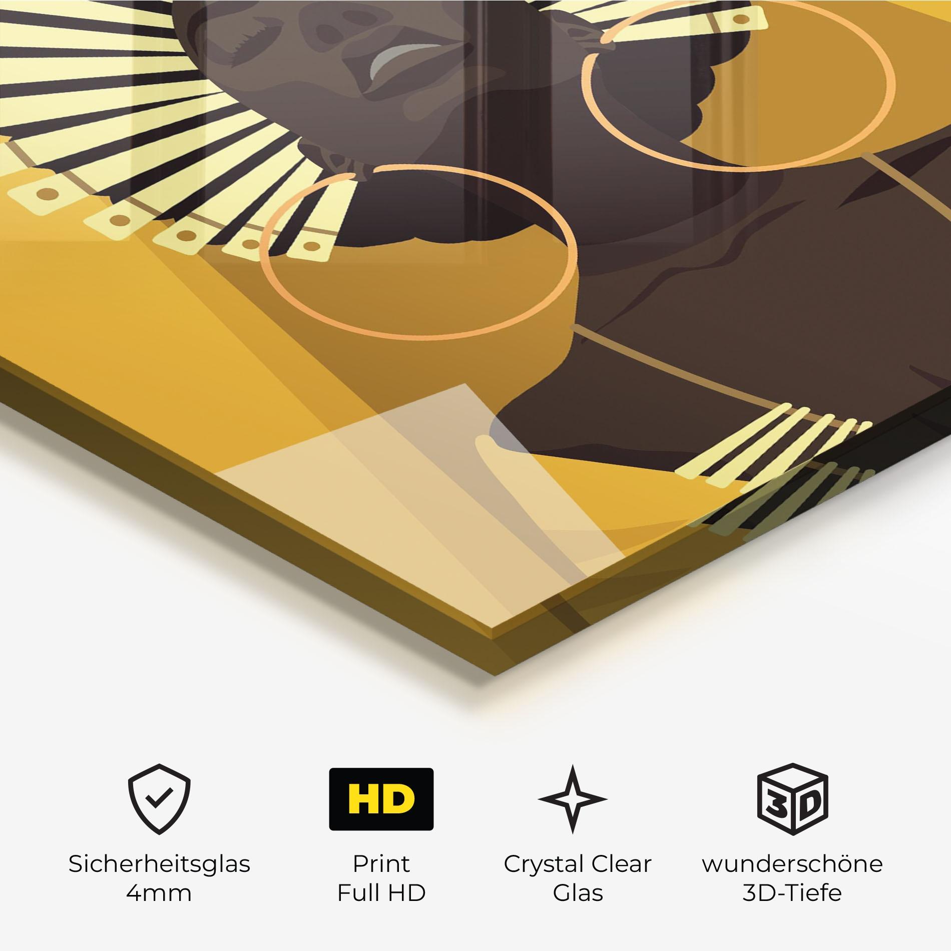 Glasbild African Pretty Yellow mockup 3