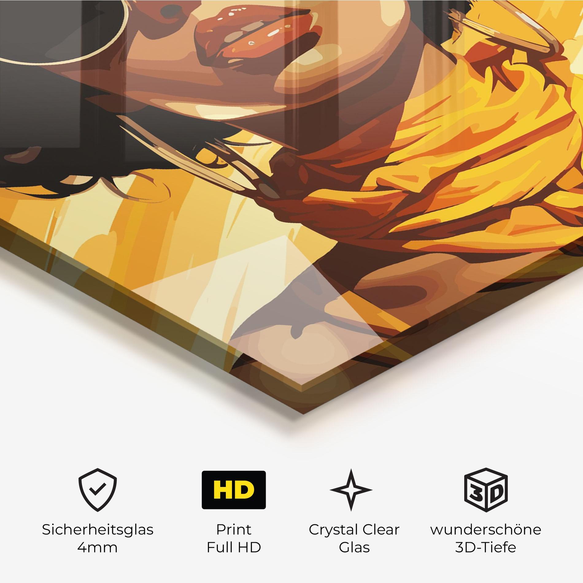 Glasbild African Yellow Woman mockup 3