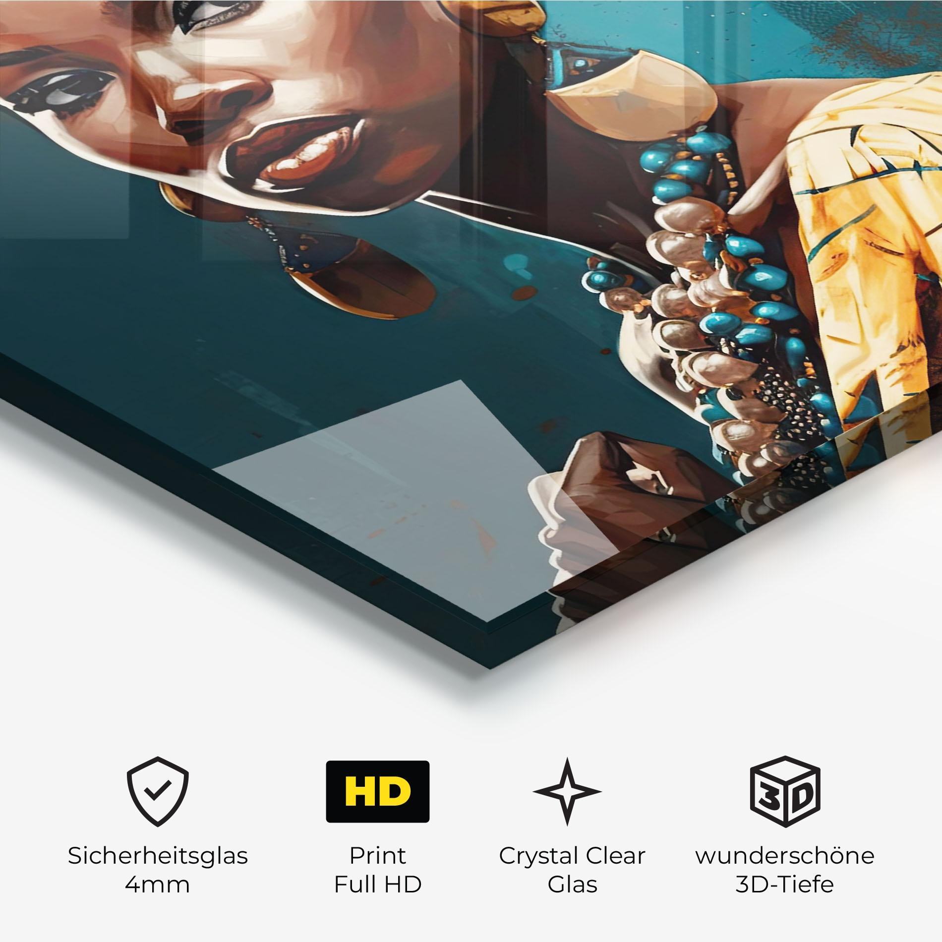 Glasbild Azure Chic Woman mockup 3