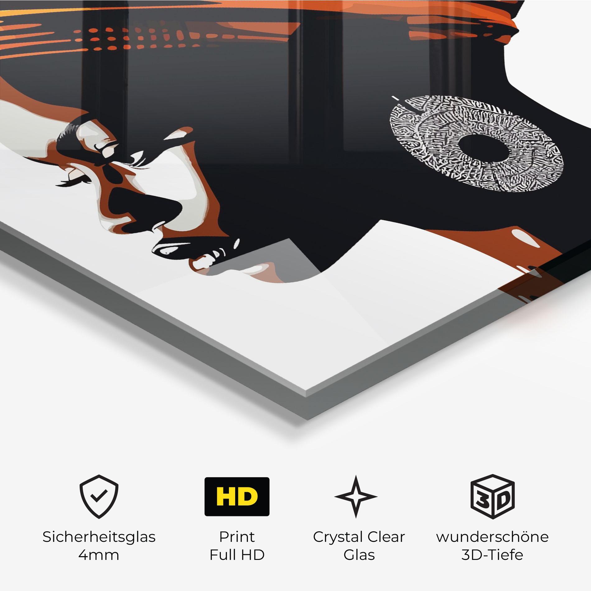 Glasbild Black Pretty Woman mockup 3