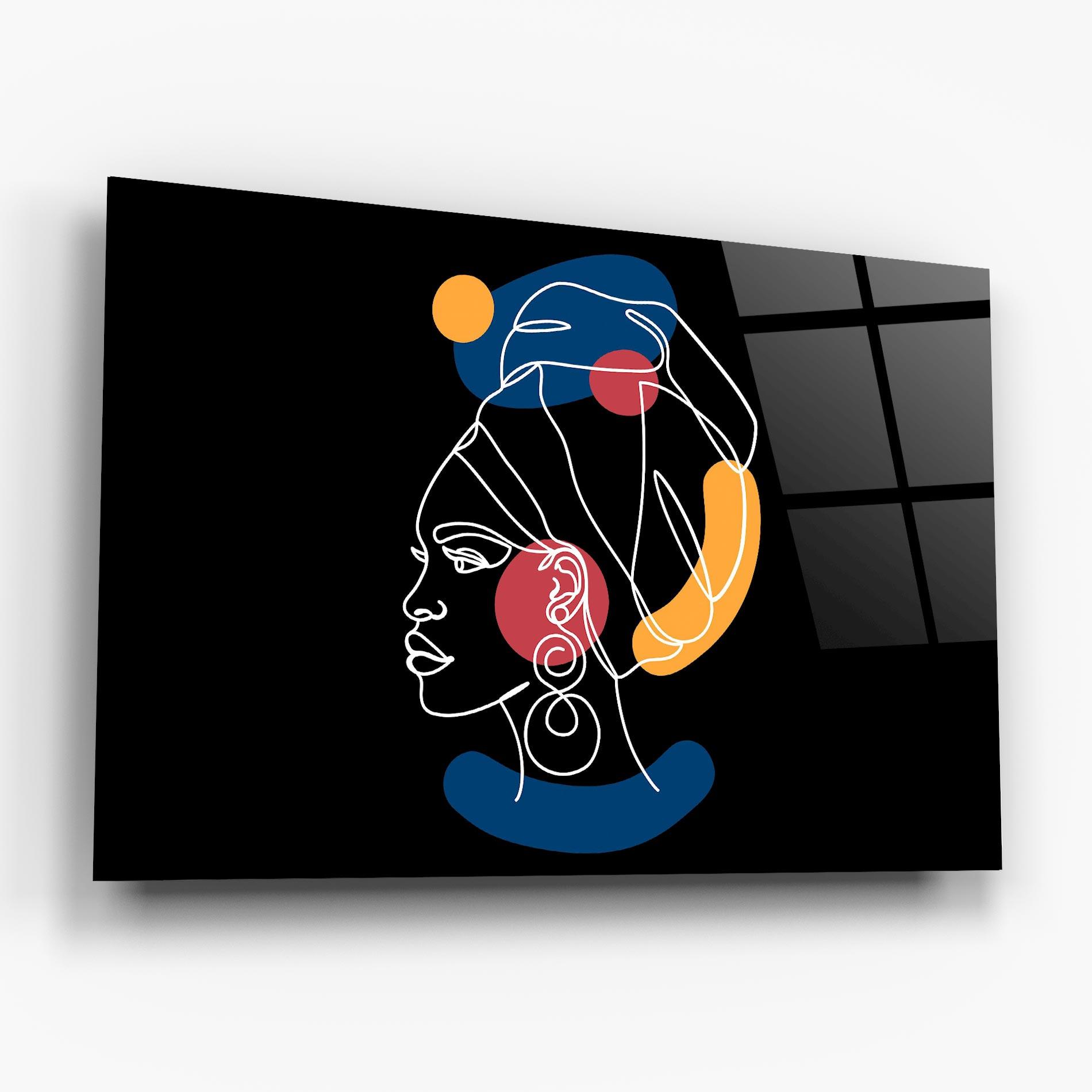 Glasbild African Blue Yellow mockup 6