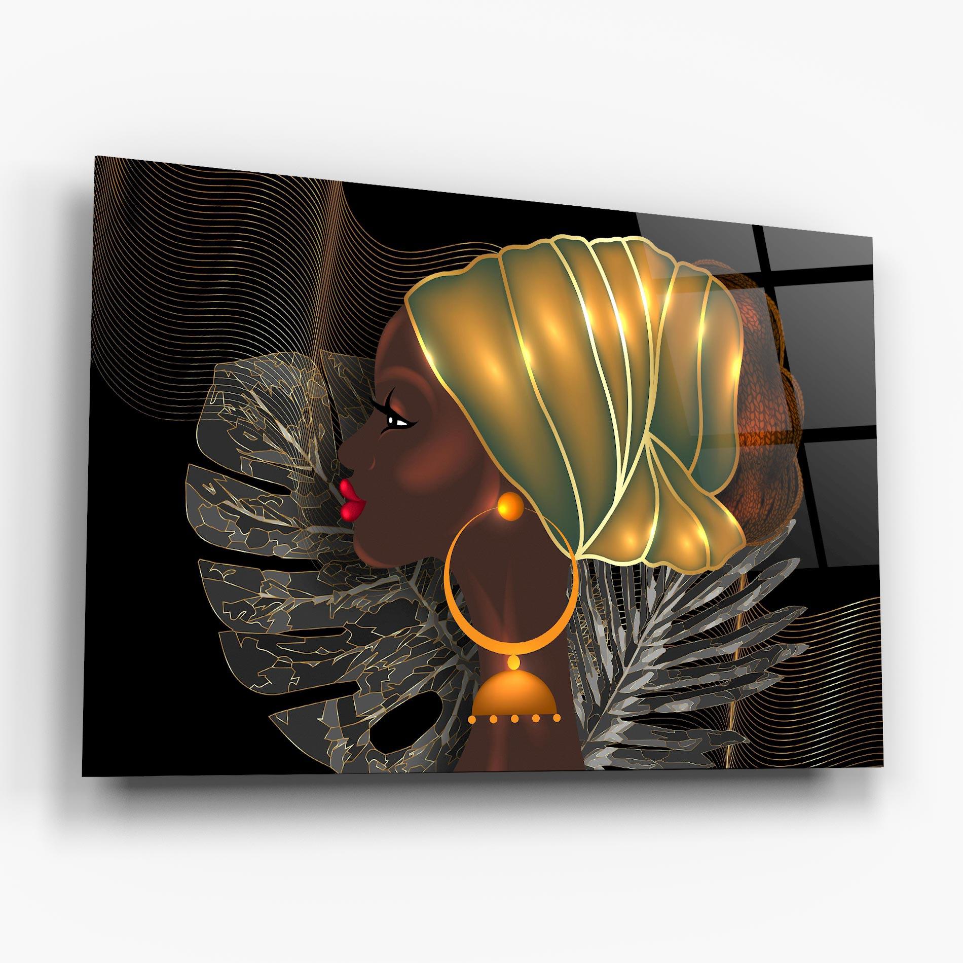 Glasbild African Gold Leaf mockup 6