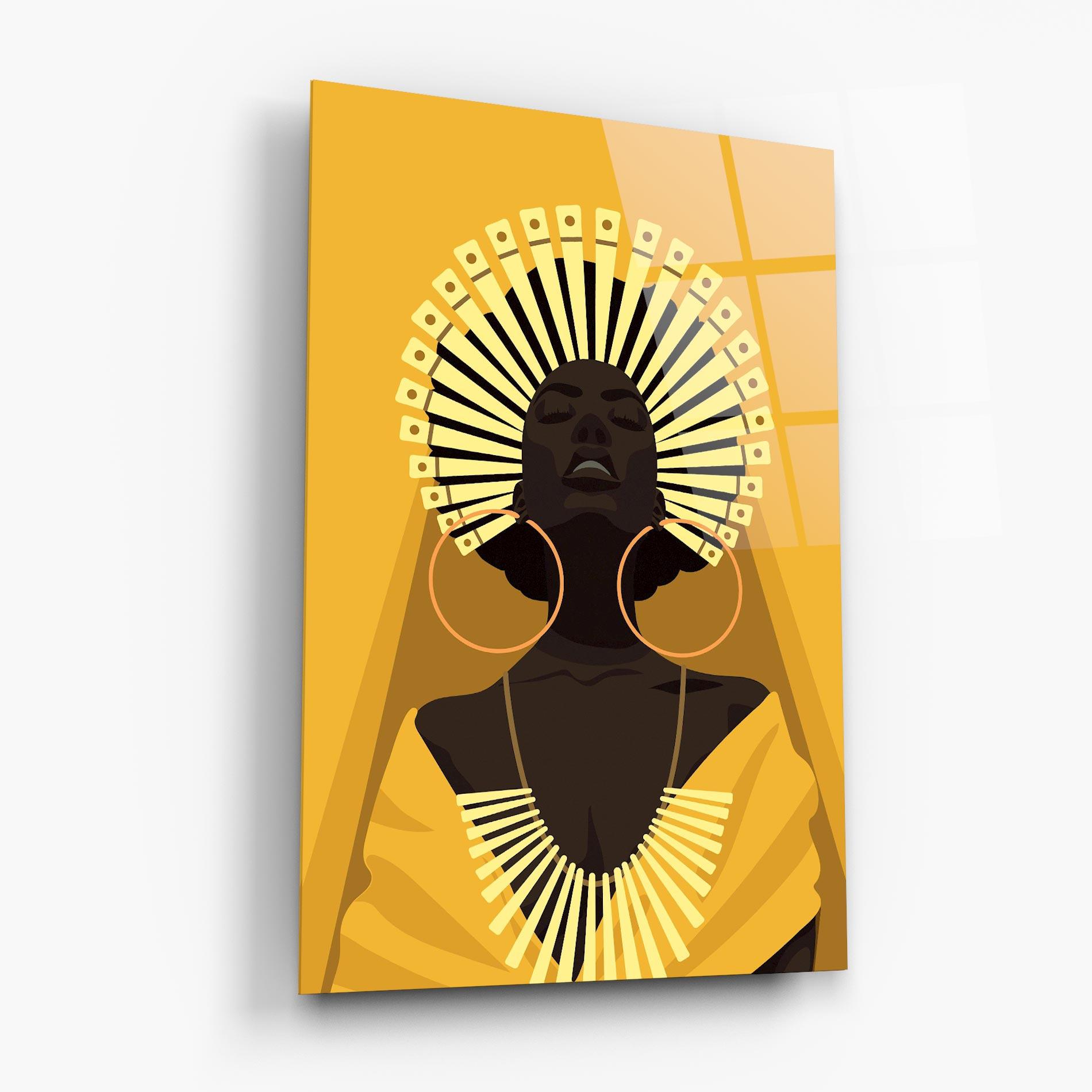 Glasbild African Pretty Yellow mockup 6