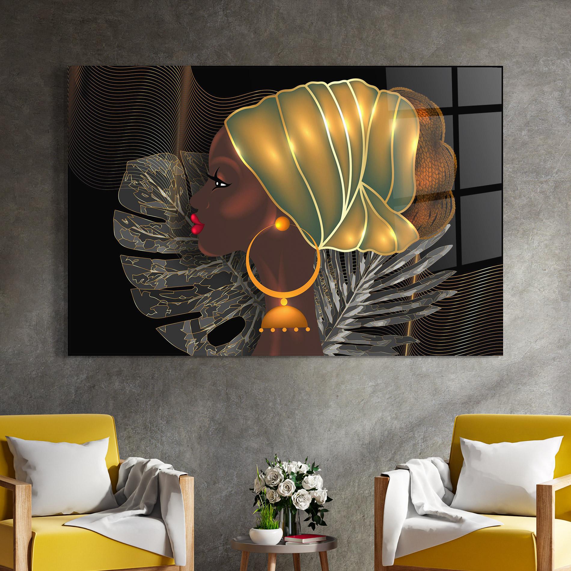 Glasbild African Gold Leaf mockup 4