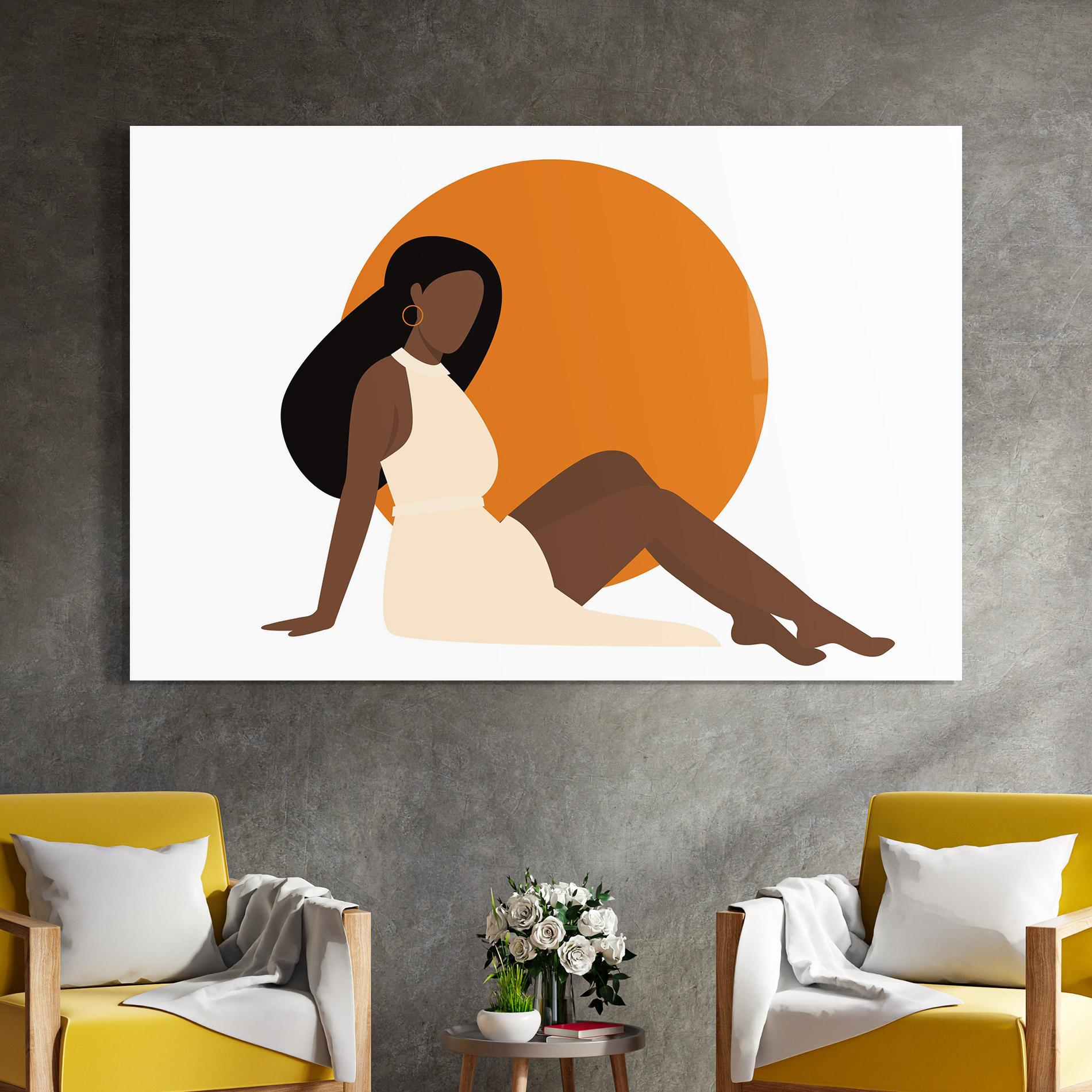 Glasbild African Woman Dress mockup 4