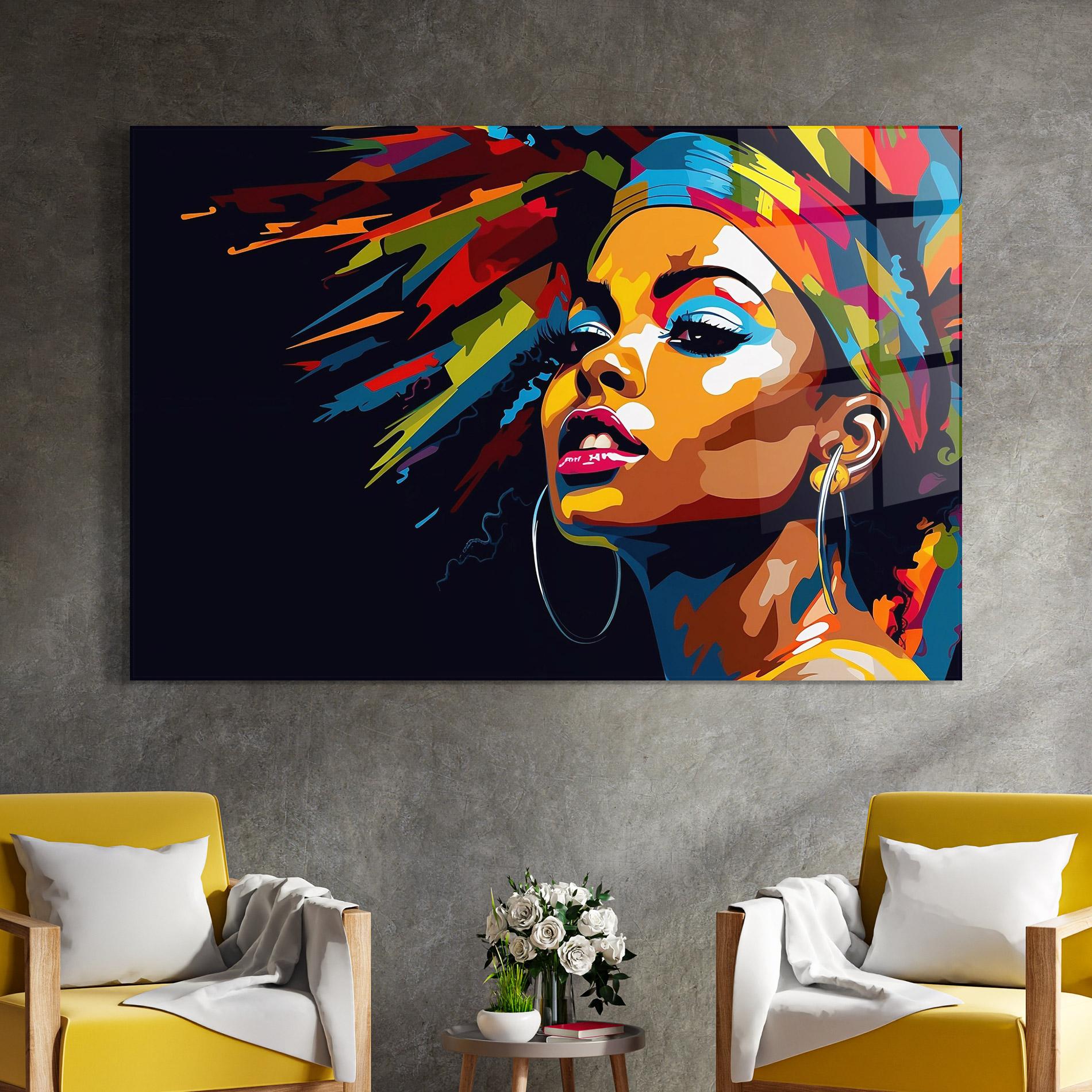 Glasbild African Woman Portrait mockup 4