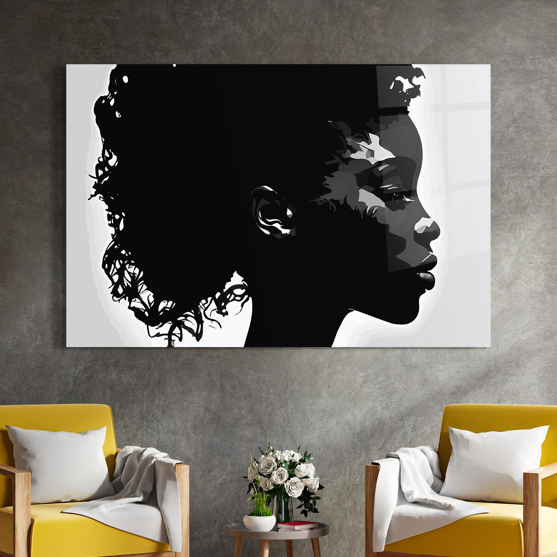 Glasbild Black African Woman mockup 4