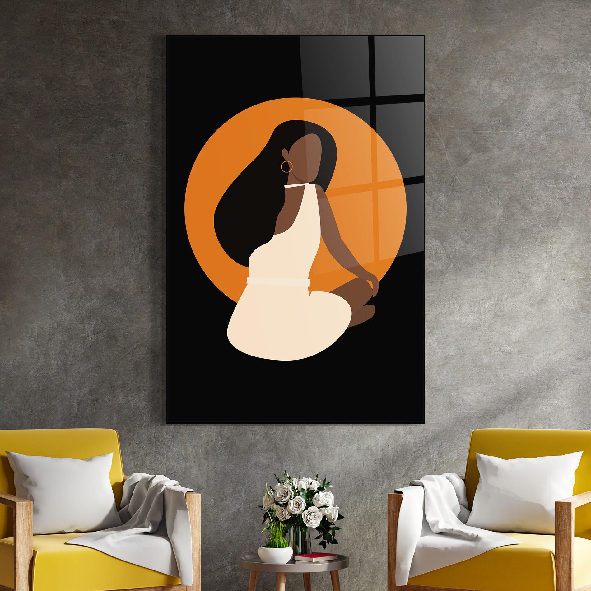 Glasbild African White Dress mockup 4