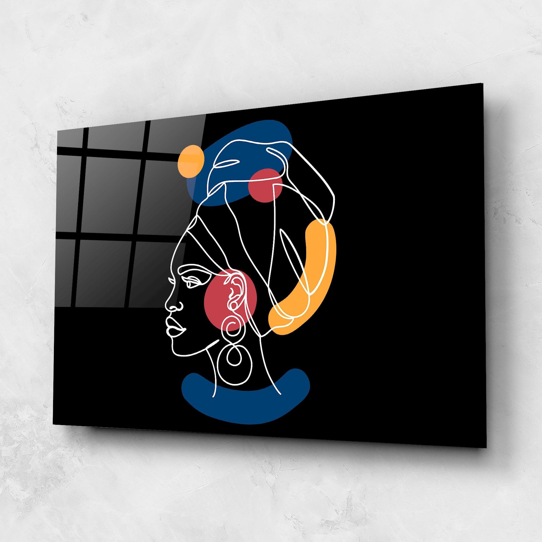 Glasbild African Blue Yellow mockup 1