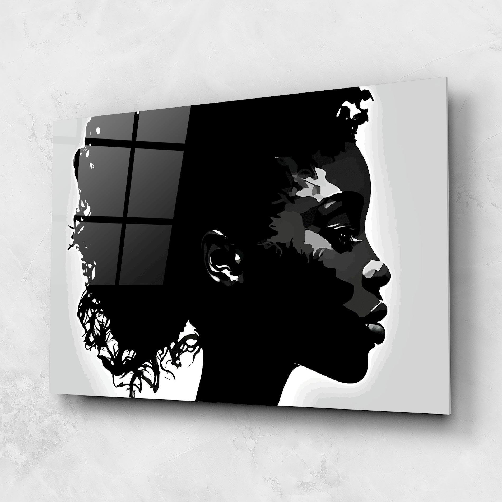 Glasbild Black African Woman mockup 1