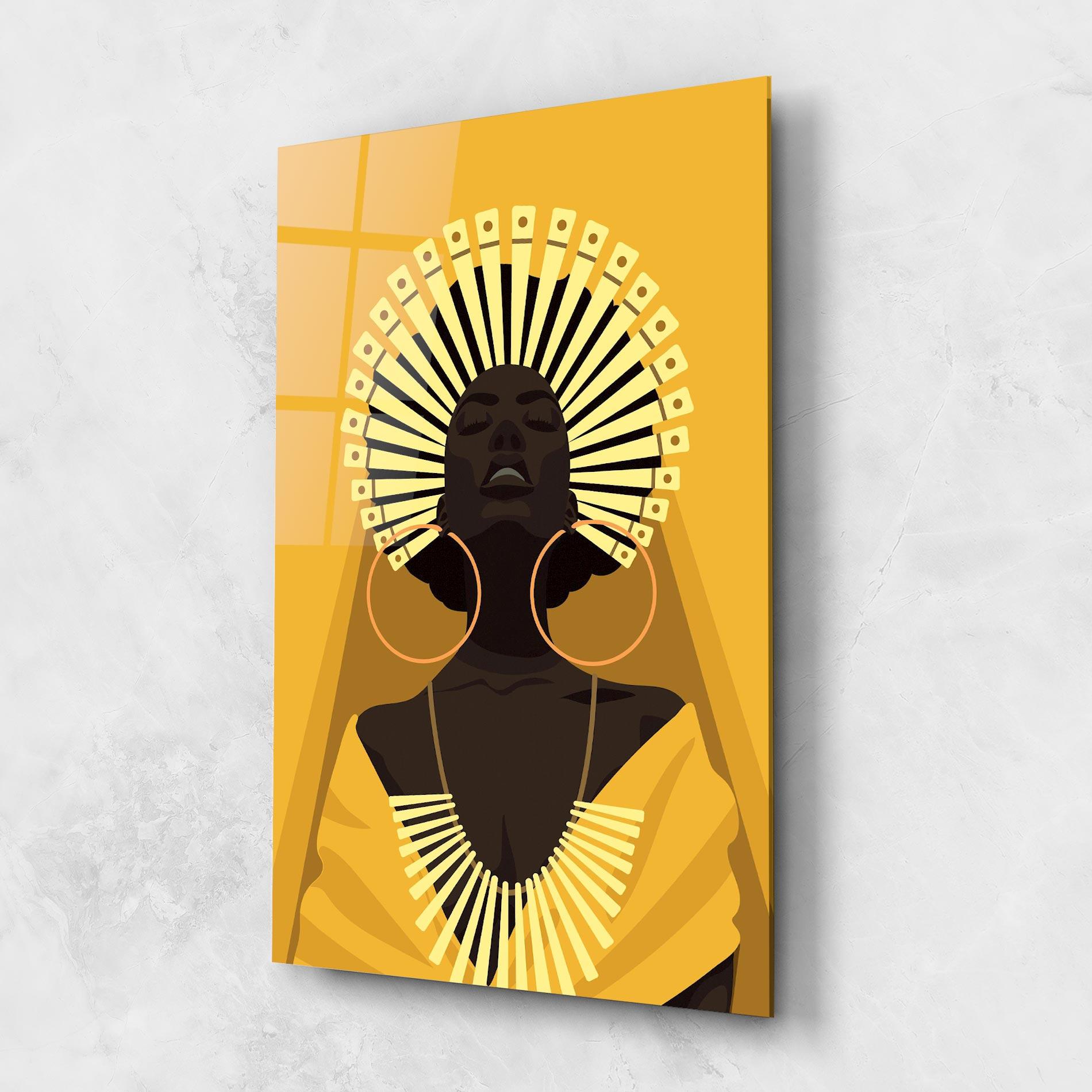 Glasbild African Pretty Yellow mockup 1