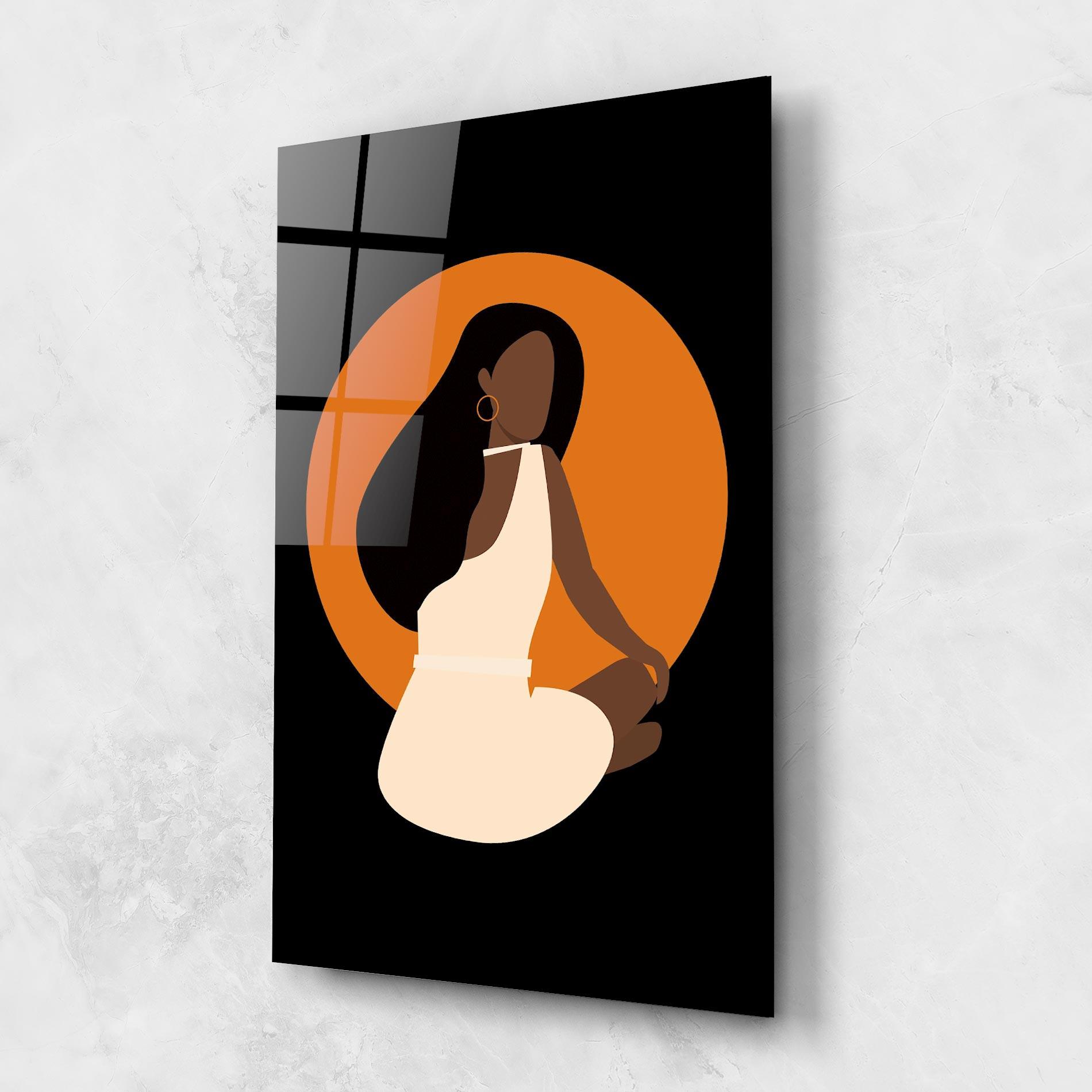 Glasbild African White Dress mockup 1