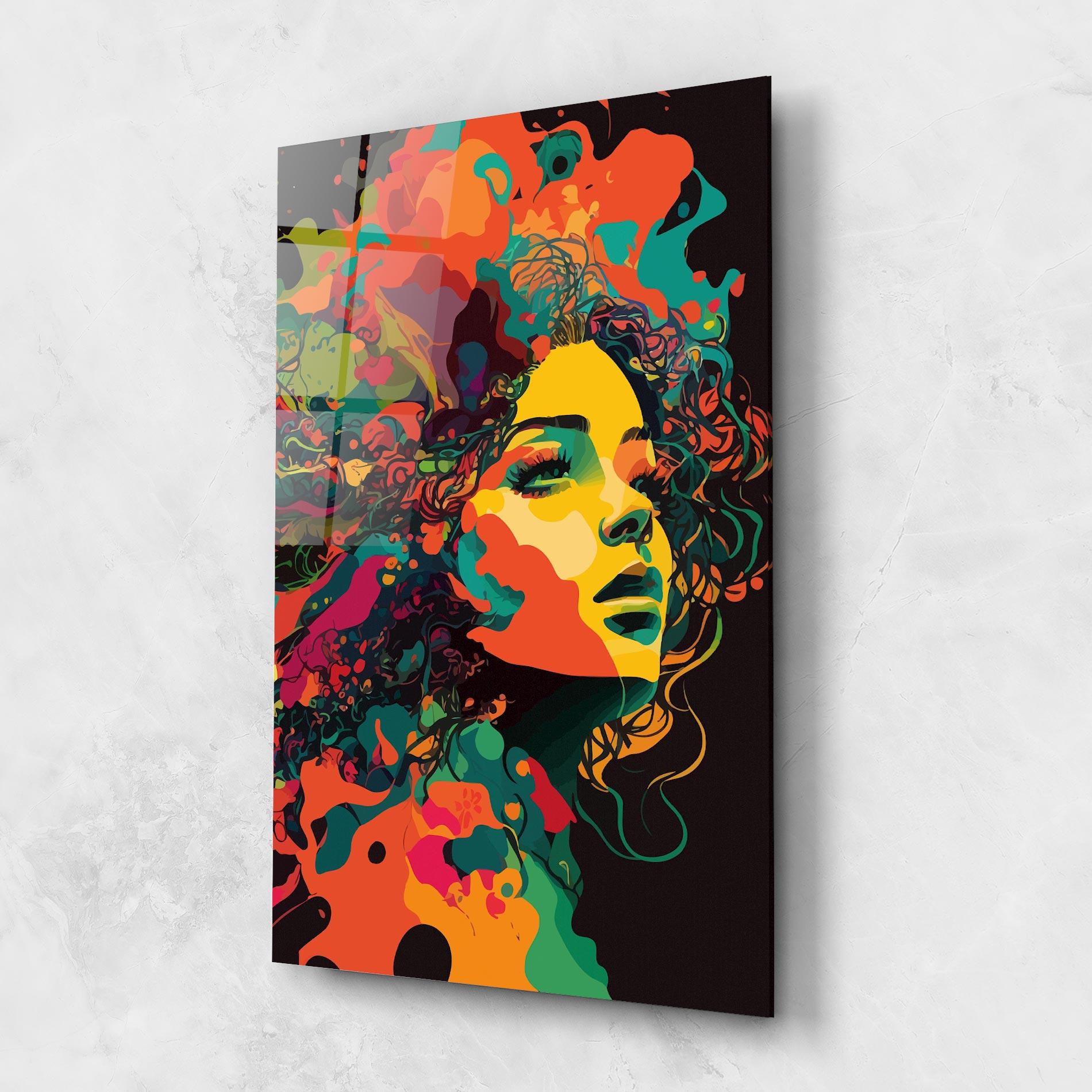Glasbild Colorful African Woman mockup 1