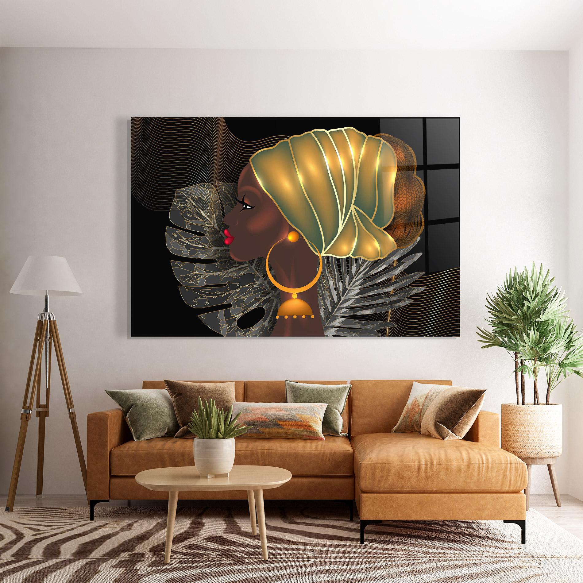Glasbild African Gold Leaf mockup 7