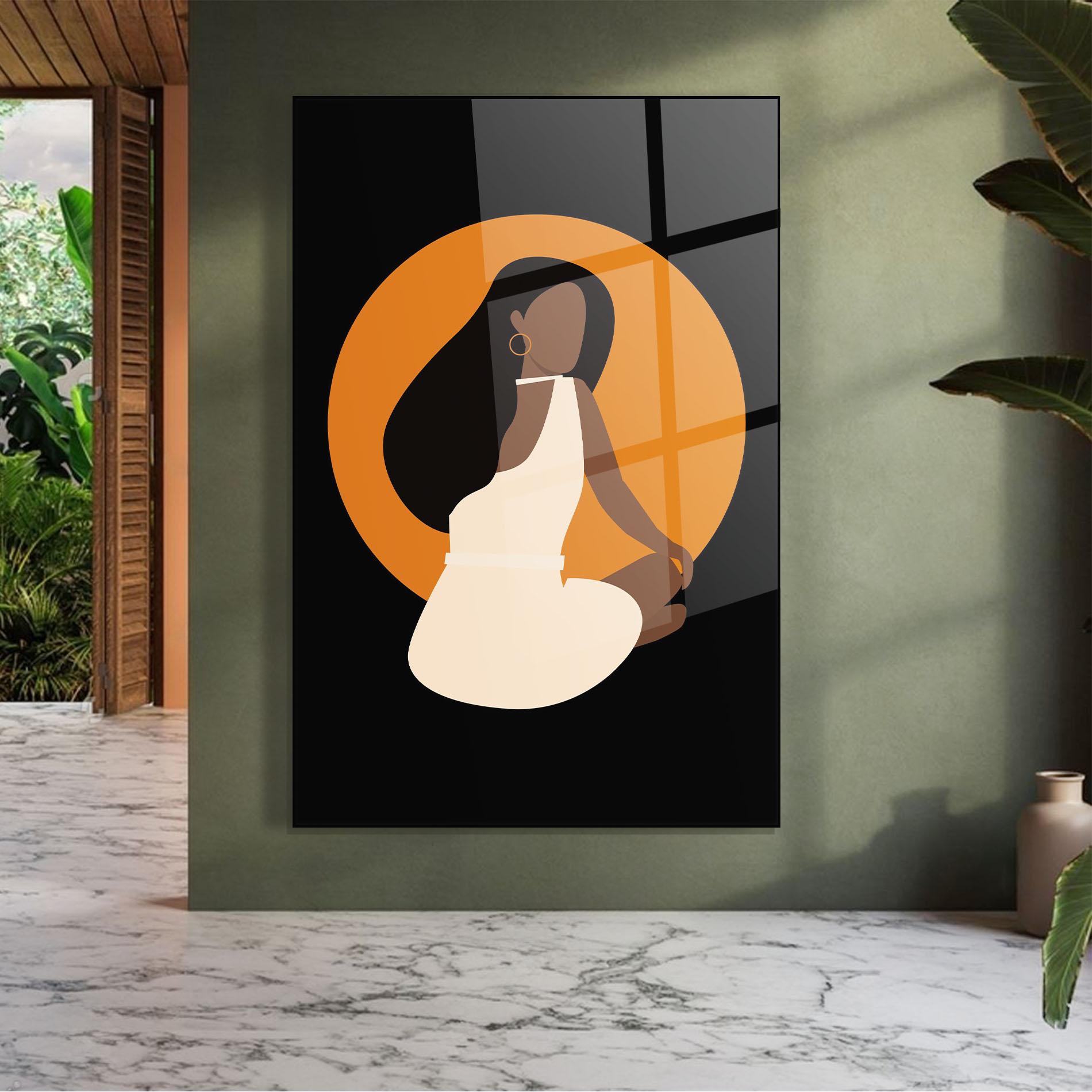 Glasbild African White Dress mockup 7