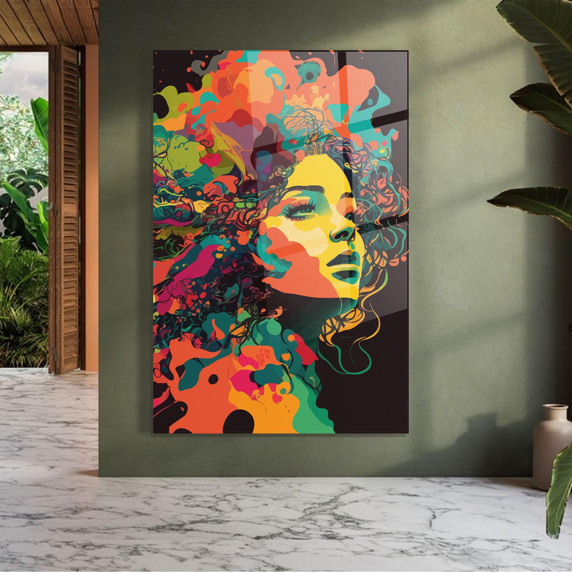 Glasbild Colorful African Woman mockup 7