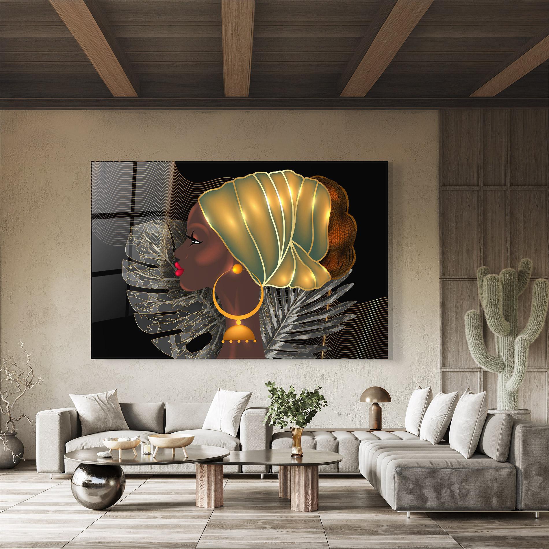 Glasbild African Gold Leaf mockup 8