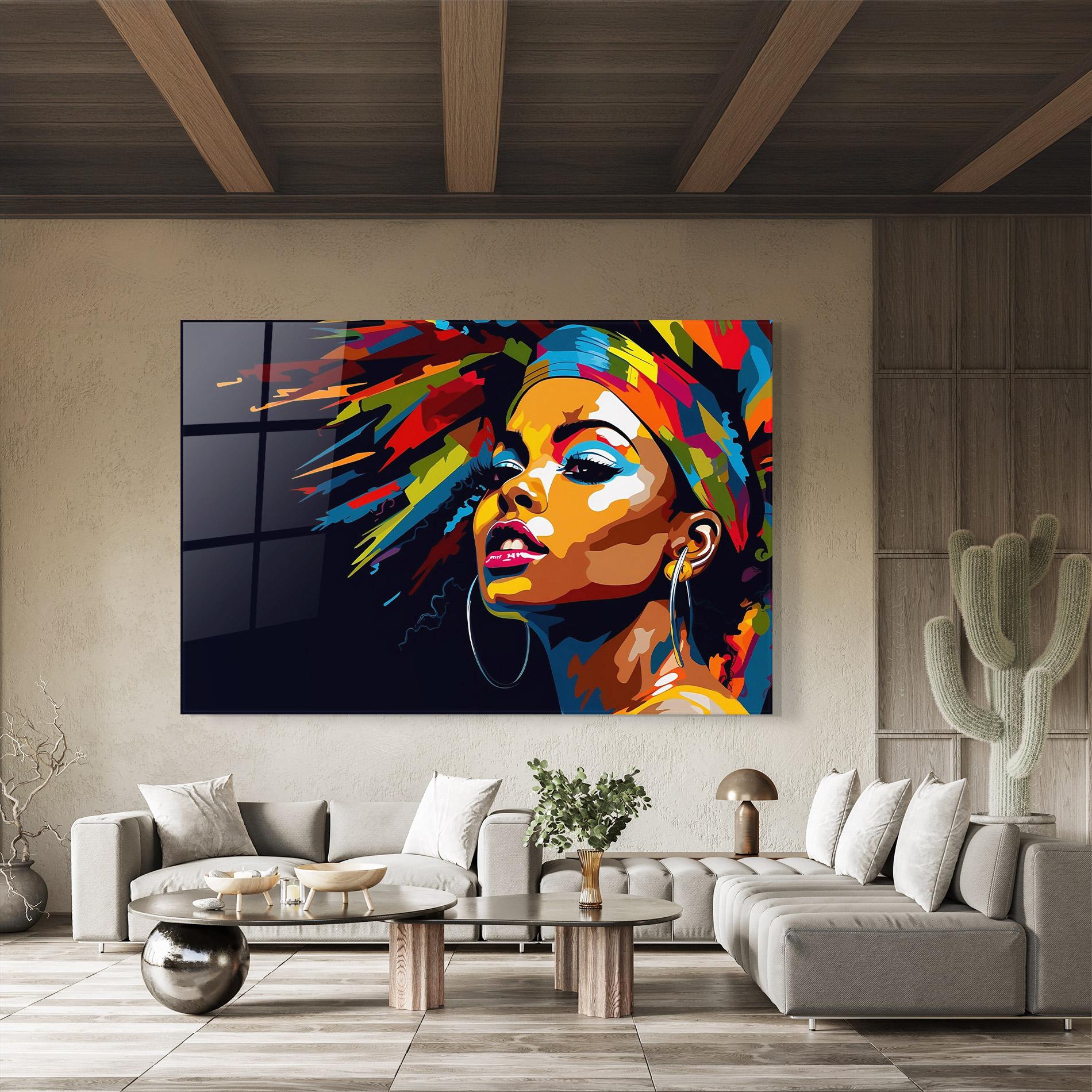Glasbild African Woman Portrait mockup 8