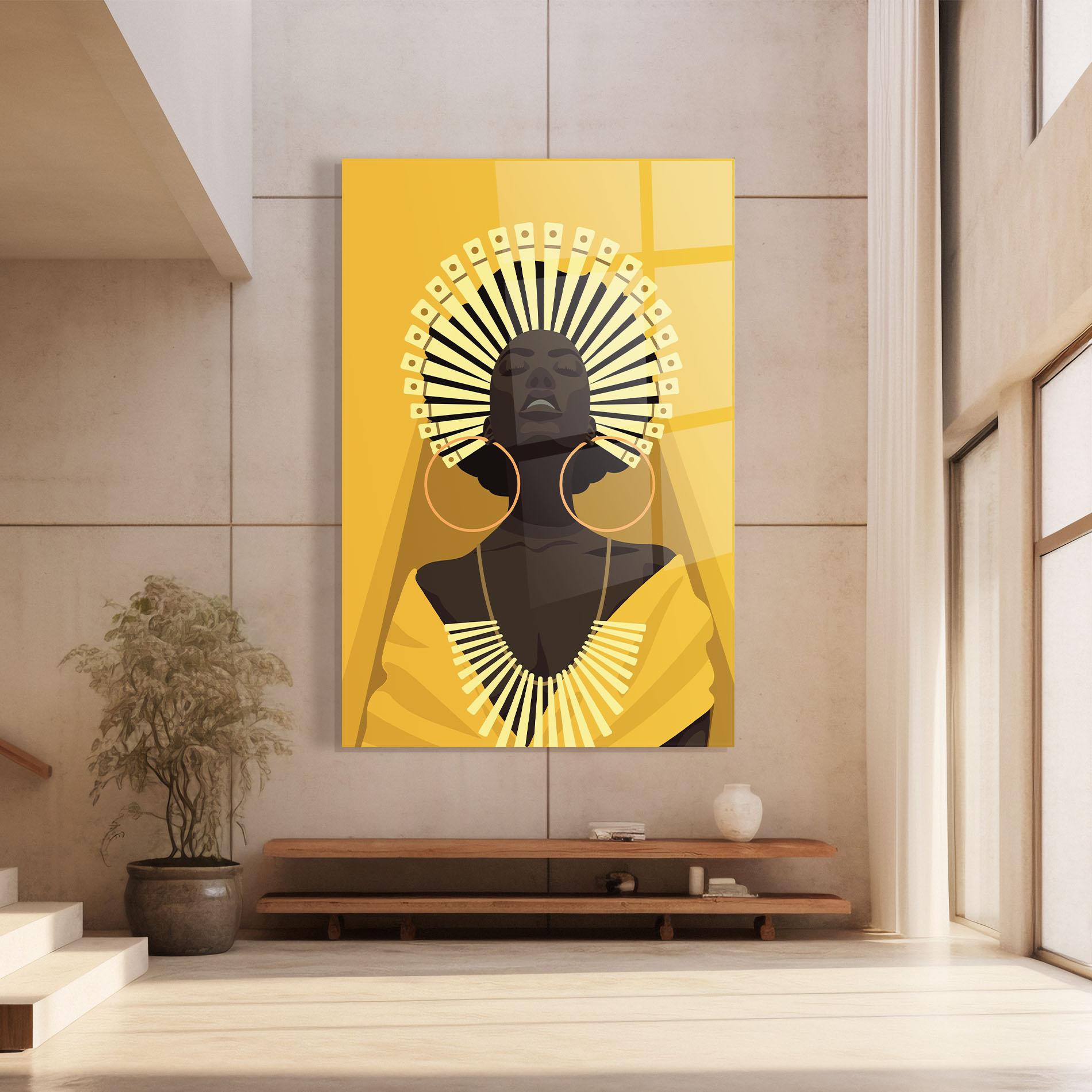 Glasbild African Pretty Yellow mockup 8