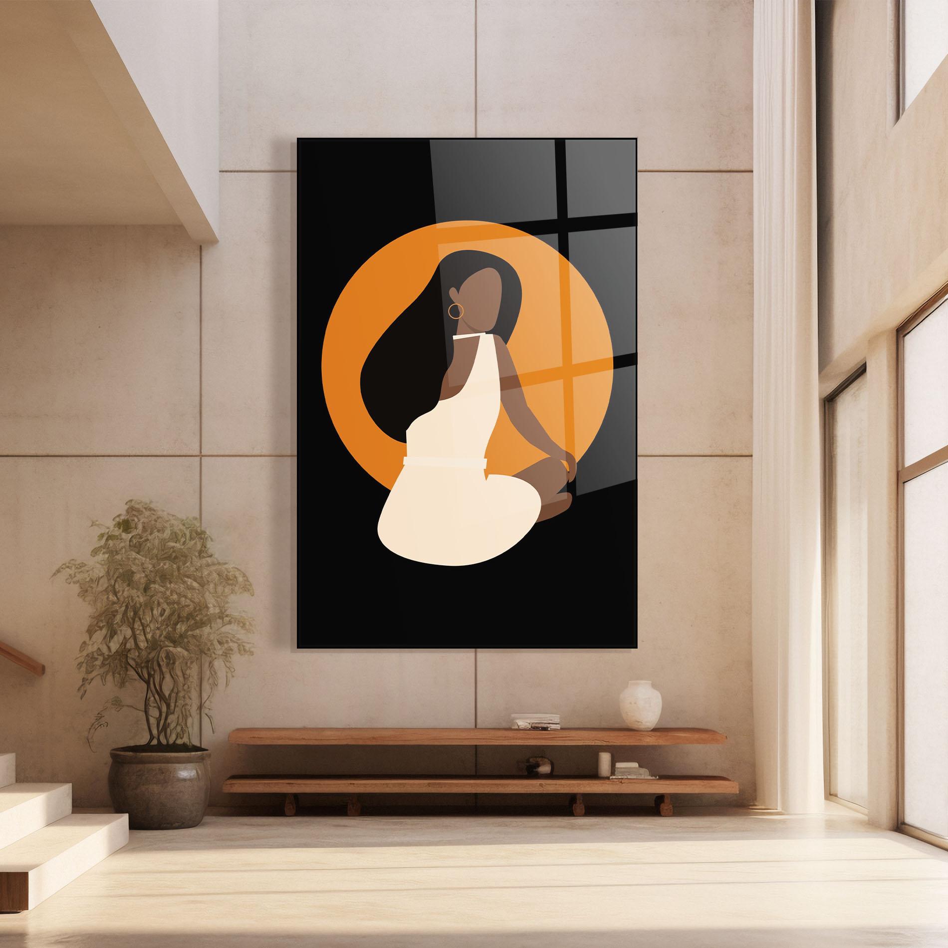 Glasbild African White Dress mockup 8