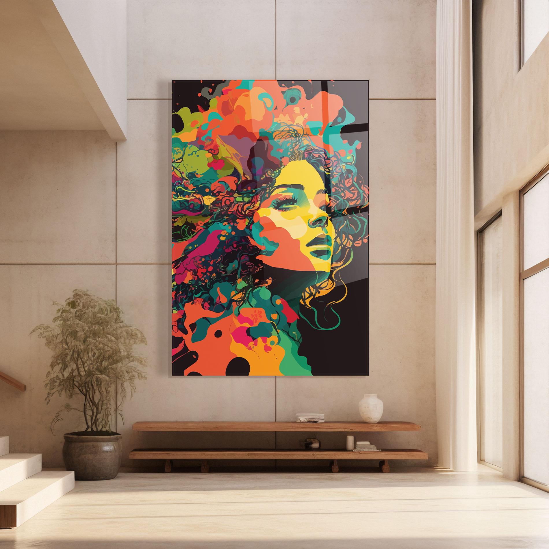 Glasbild Colorful African Woman mockup 8