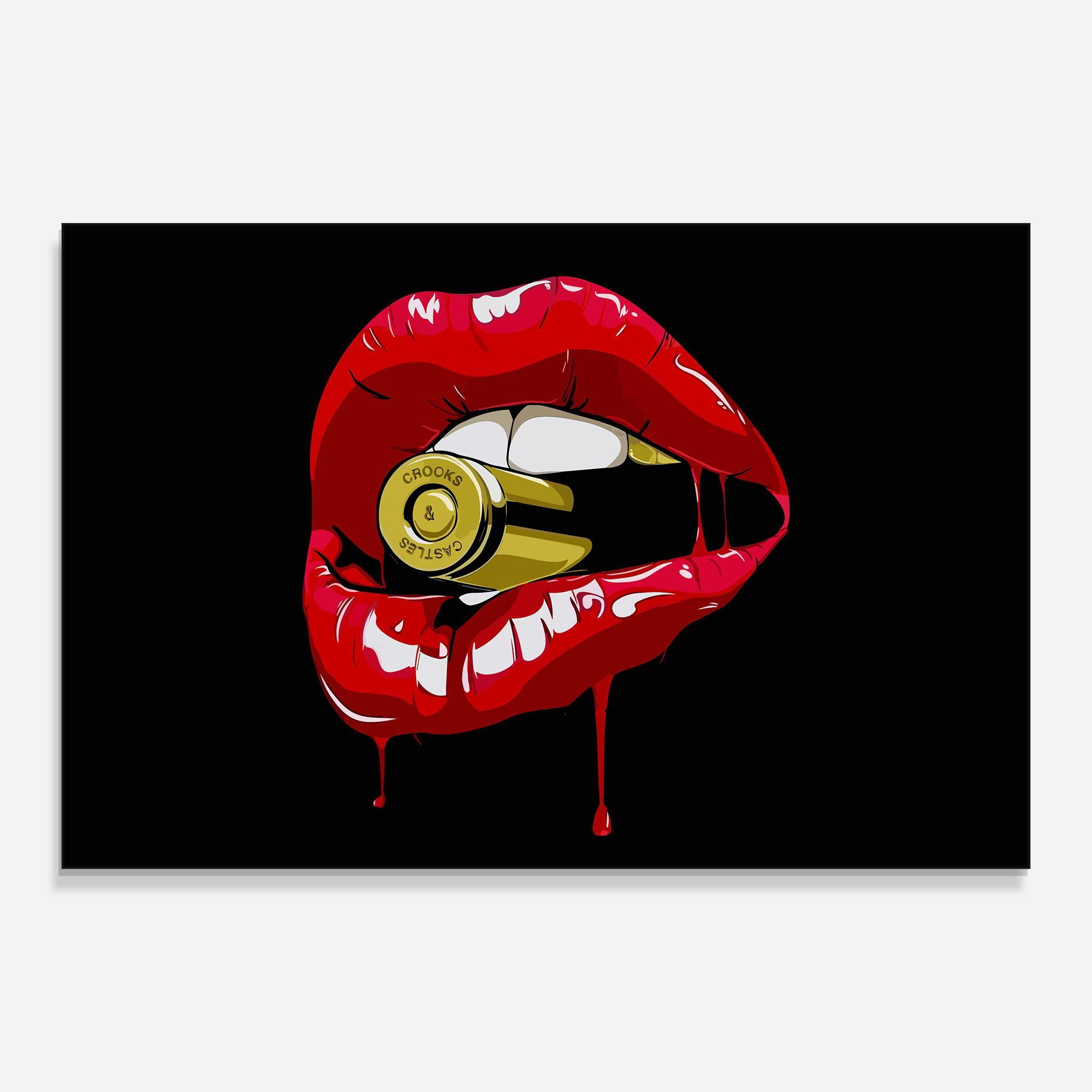 Glasbild Bullet Lips mockup 0