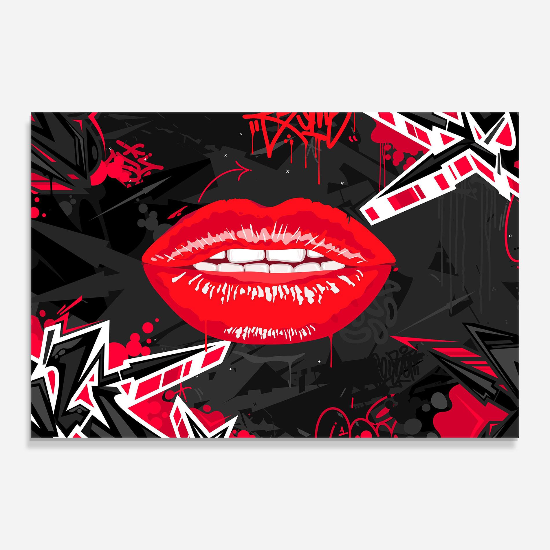Glasbild Lips Graff mockup 0