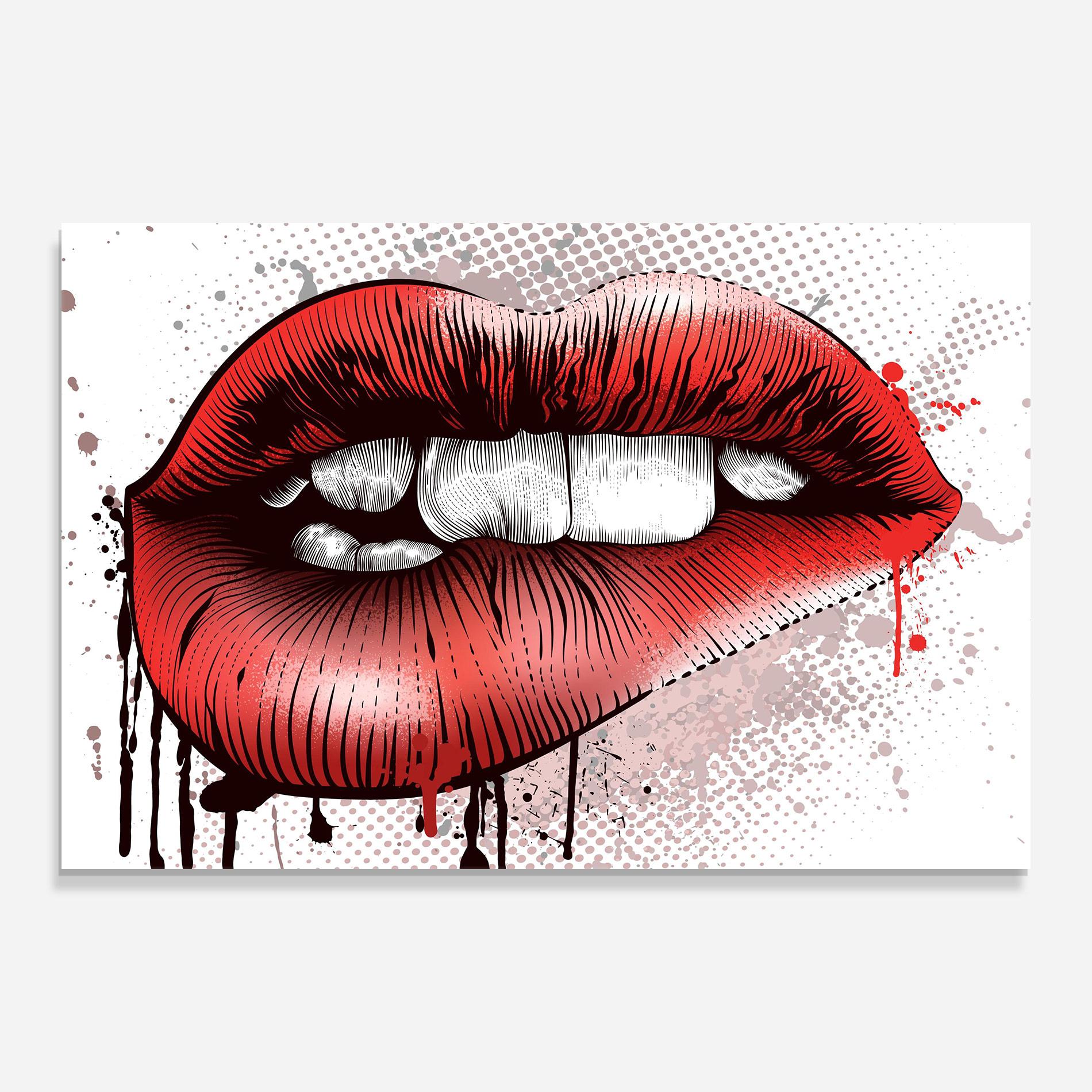 Glasbild Lips Pop Artistic mockup 0