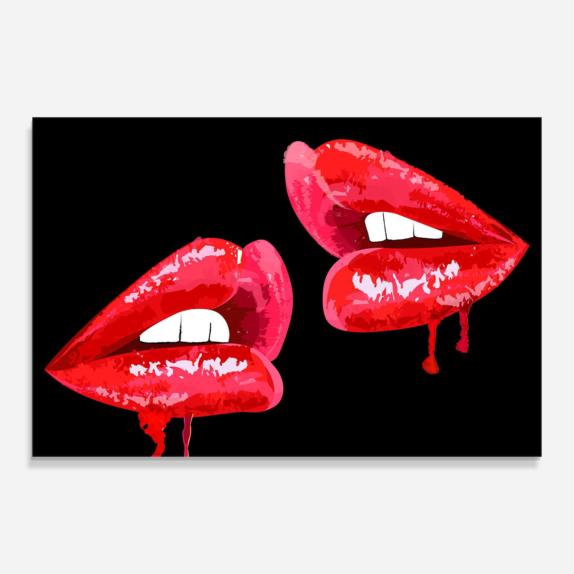 Glasbild Lips Talking mockup 0