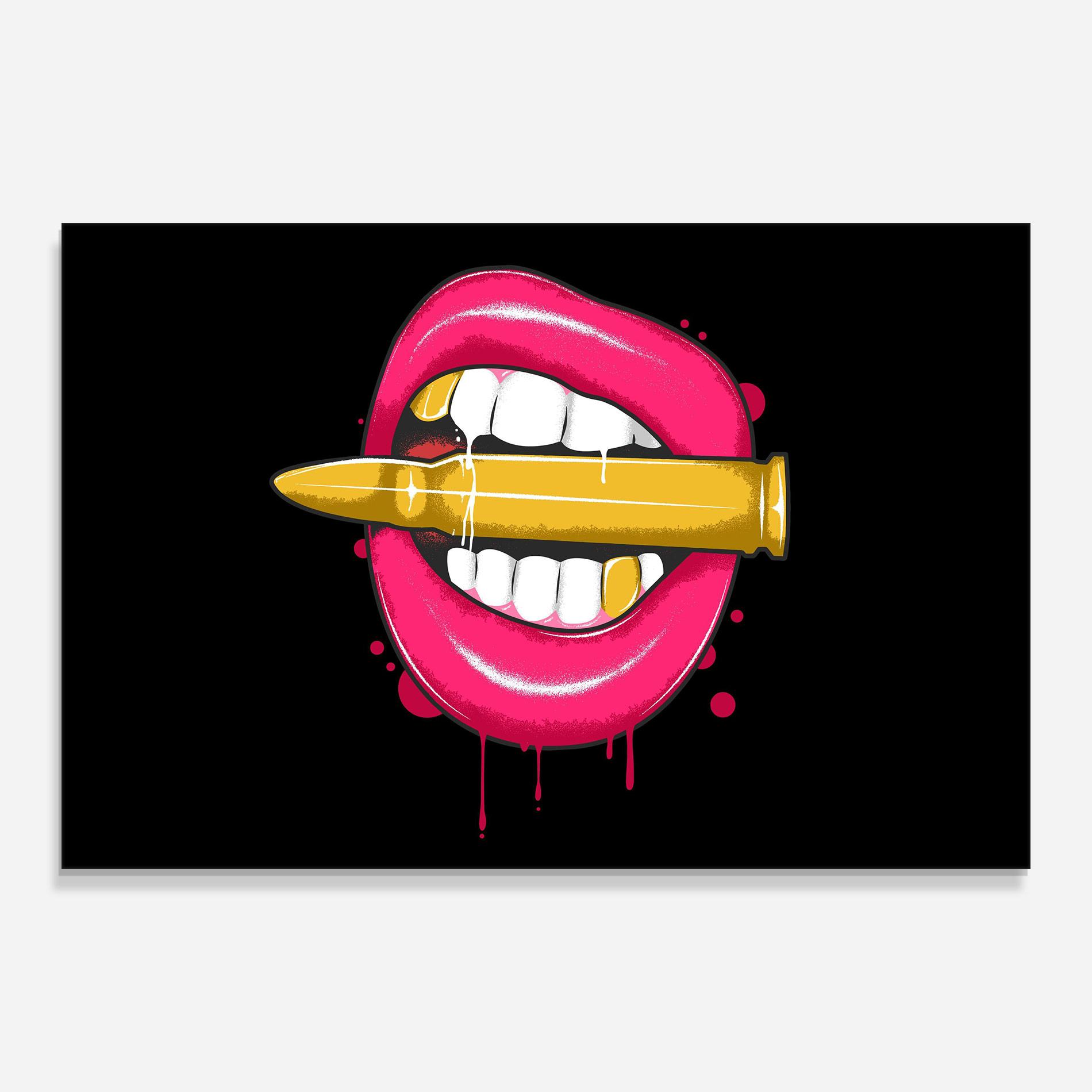 Glasbild Pink Bullet Lips mockup 0