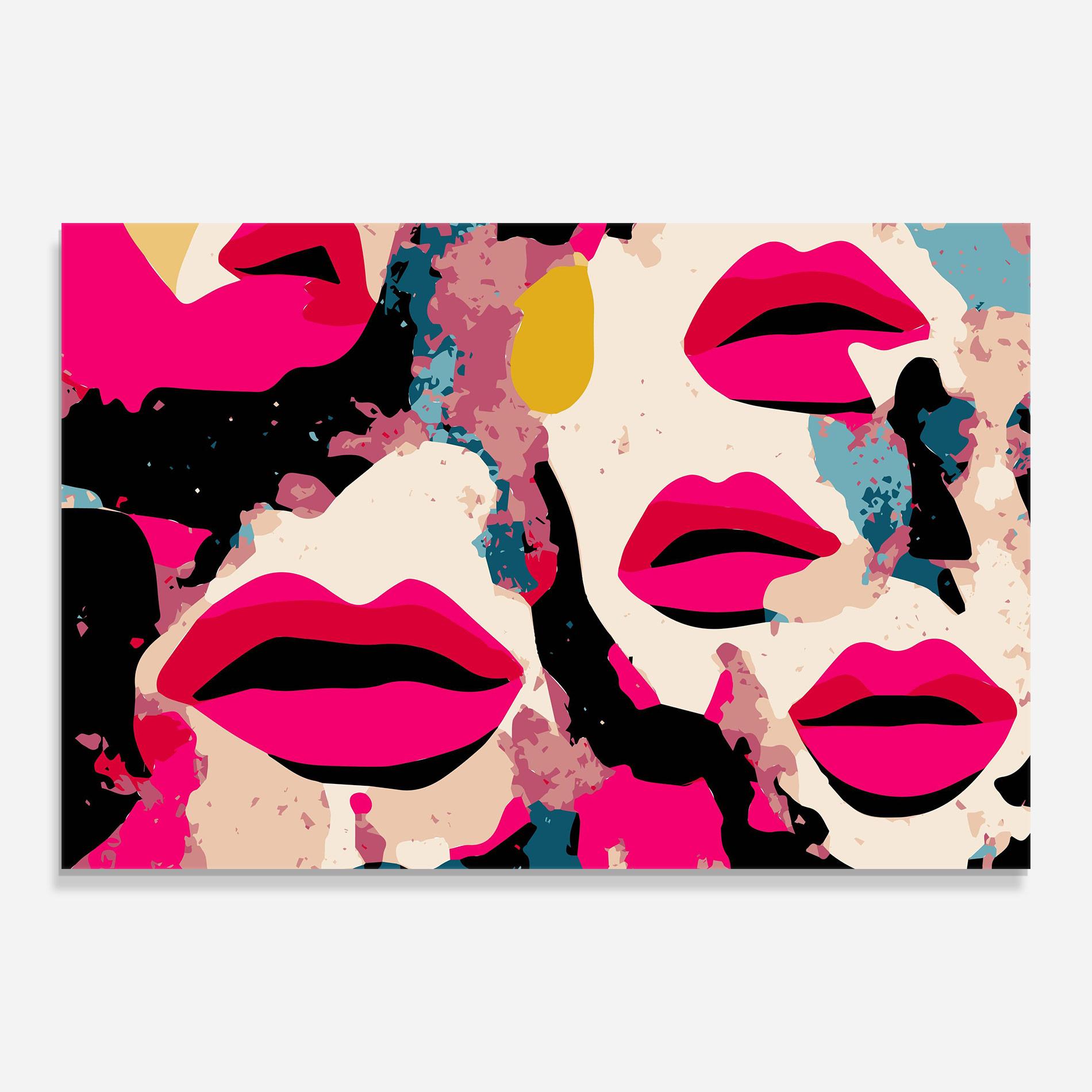 Glasbild Pink Lips mockup 0