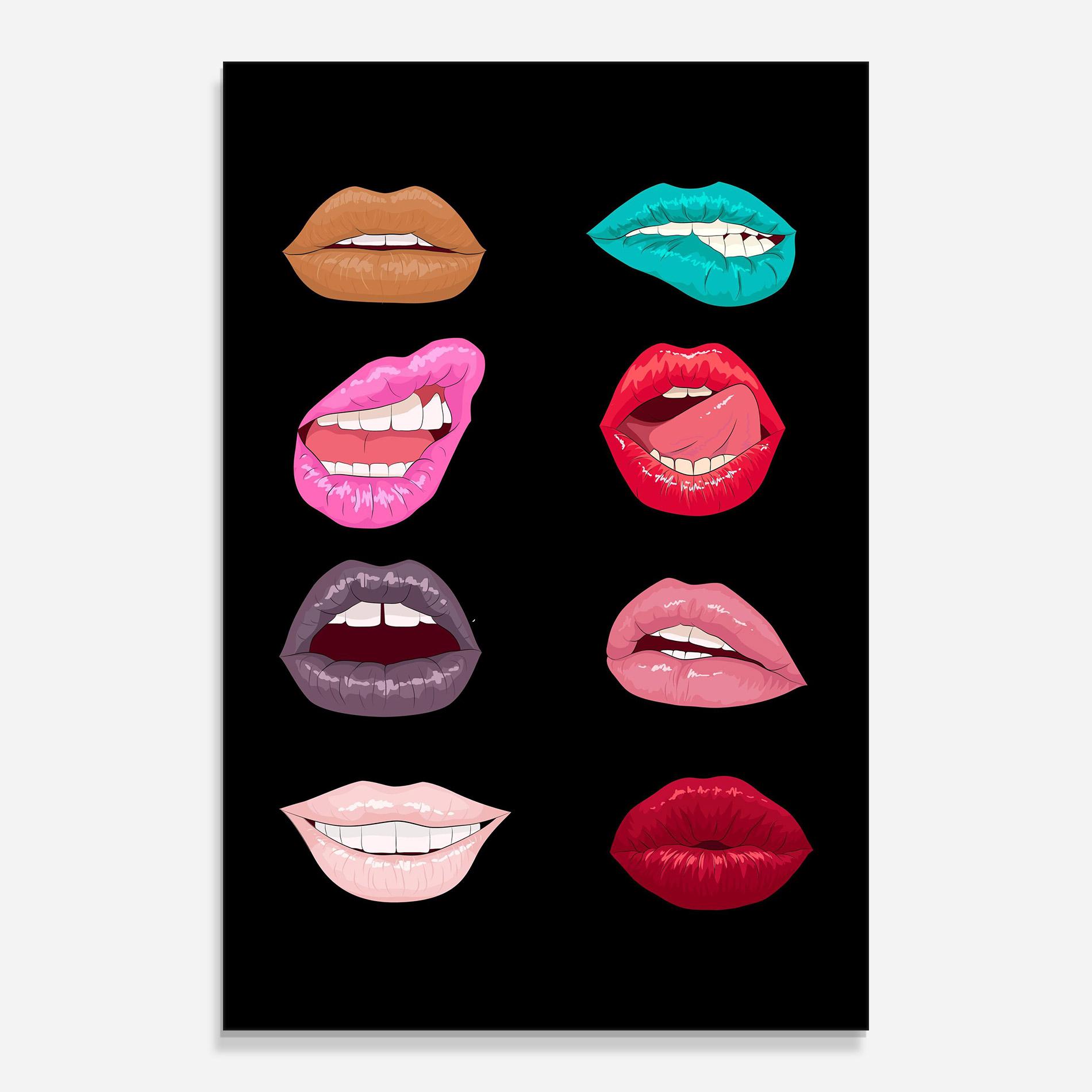 Glasbild Colorful Lips mockup 0