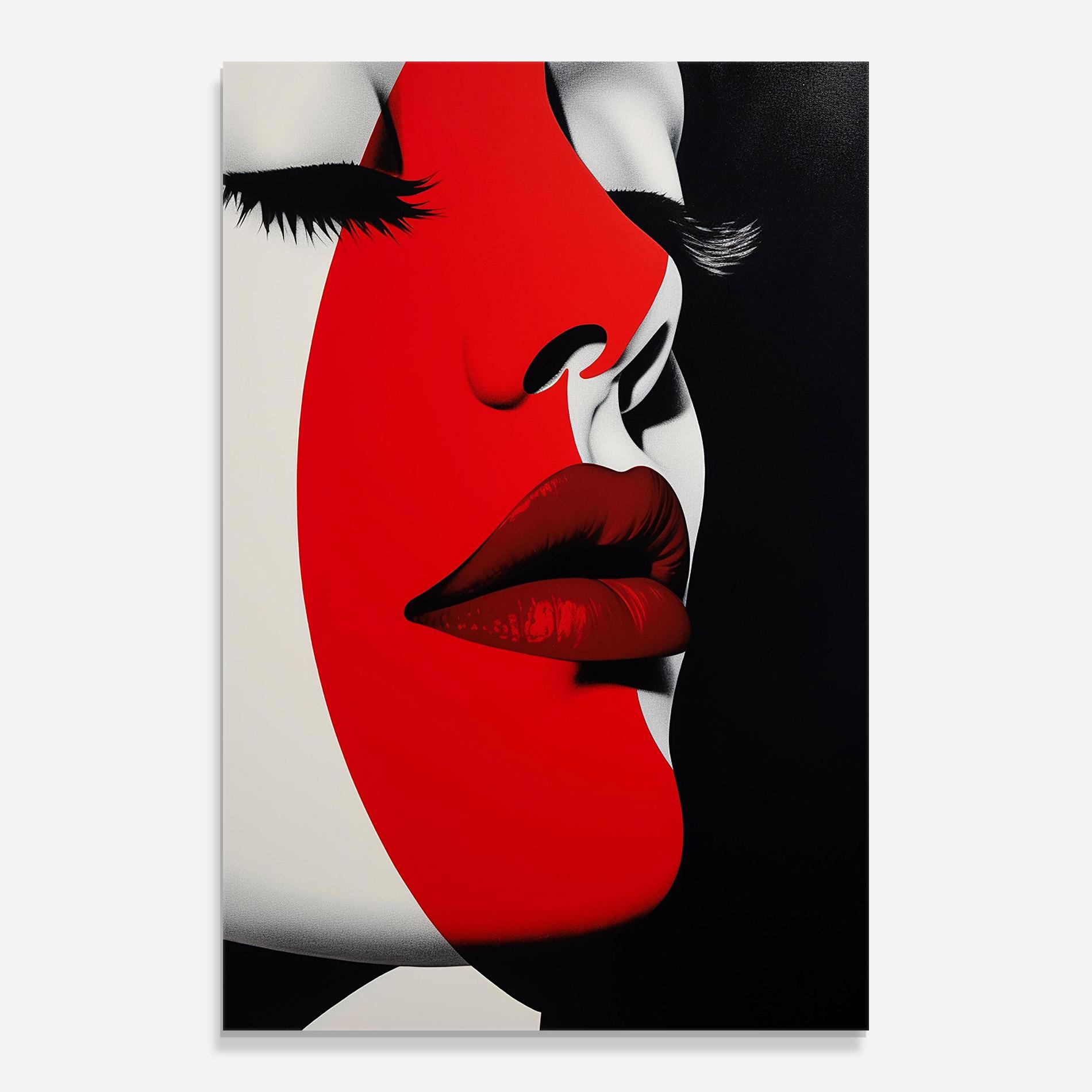 Glasbild Dark Red Lips mockup 0