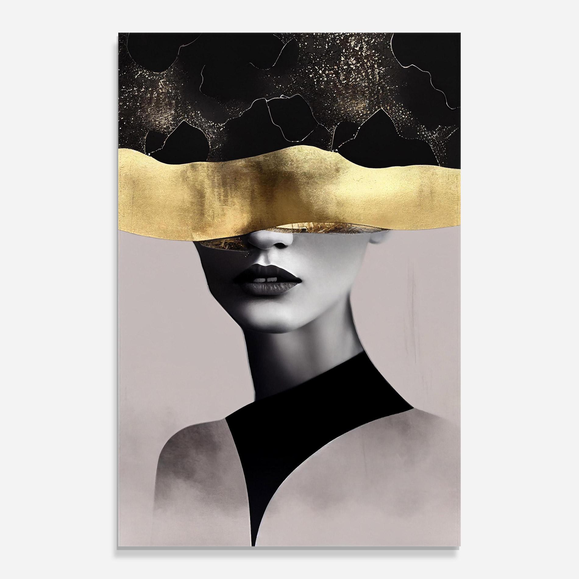 Glasbild Grey Lips mockup 0