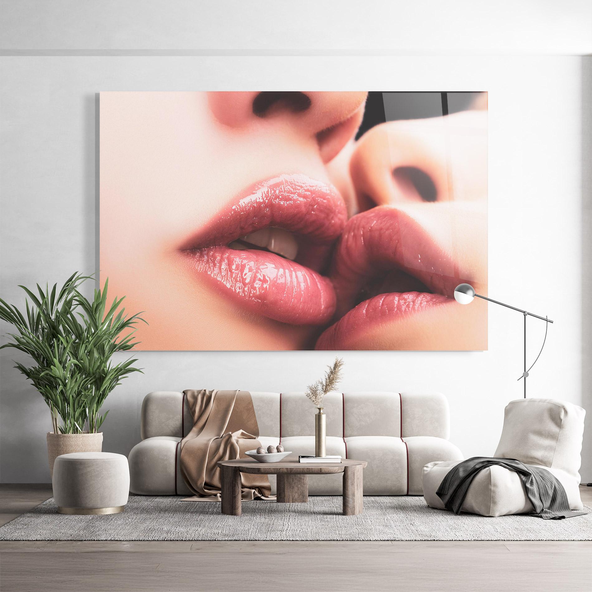 Glasbild Beautiful Lips mockup 9