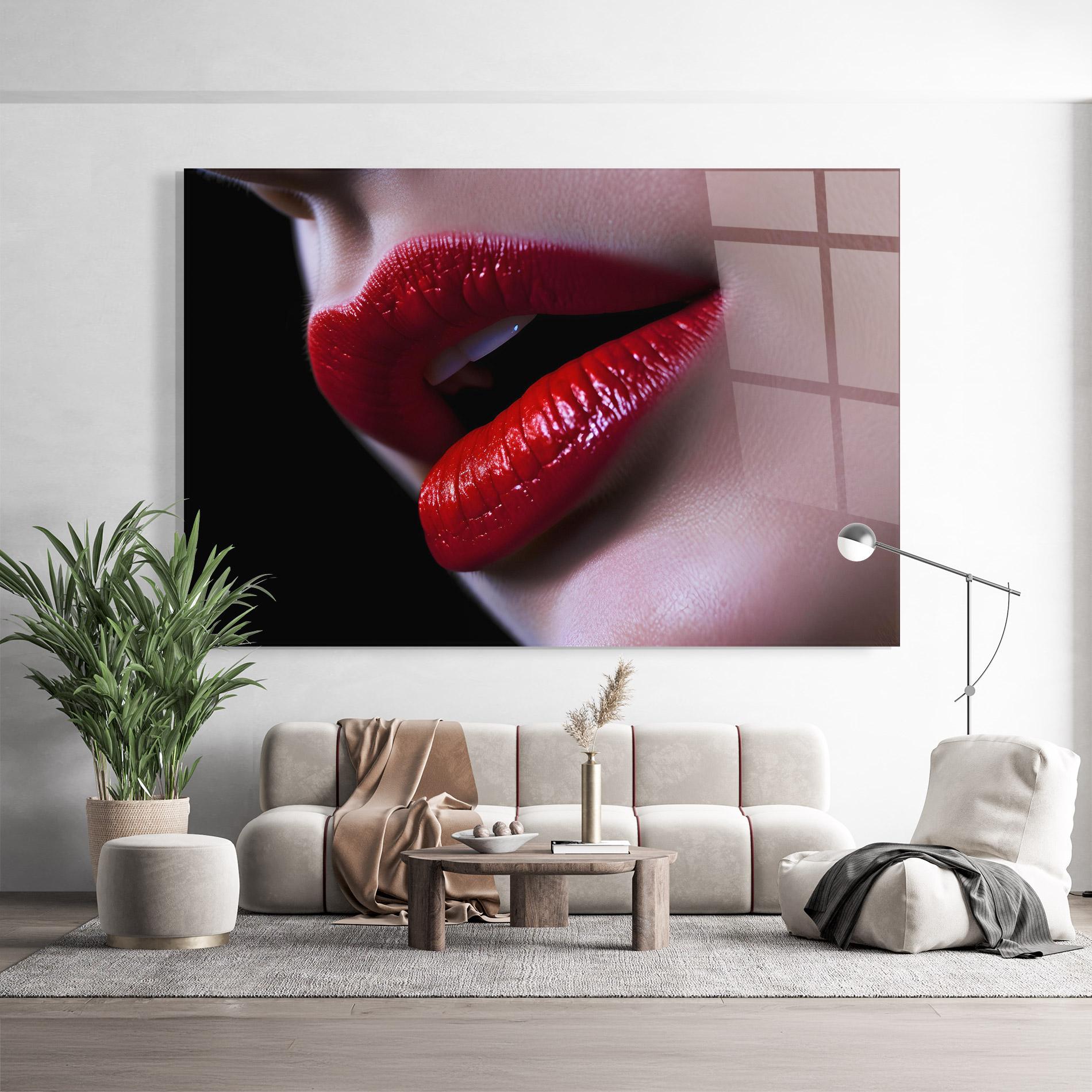 Glasbild Close Up Woman mockup 9